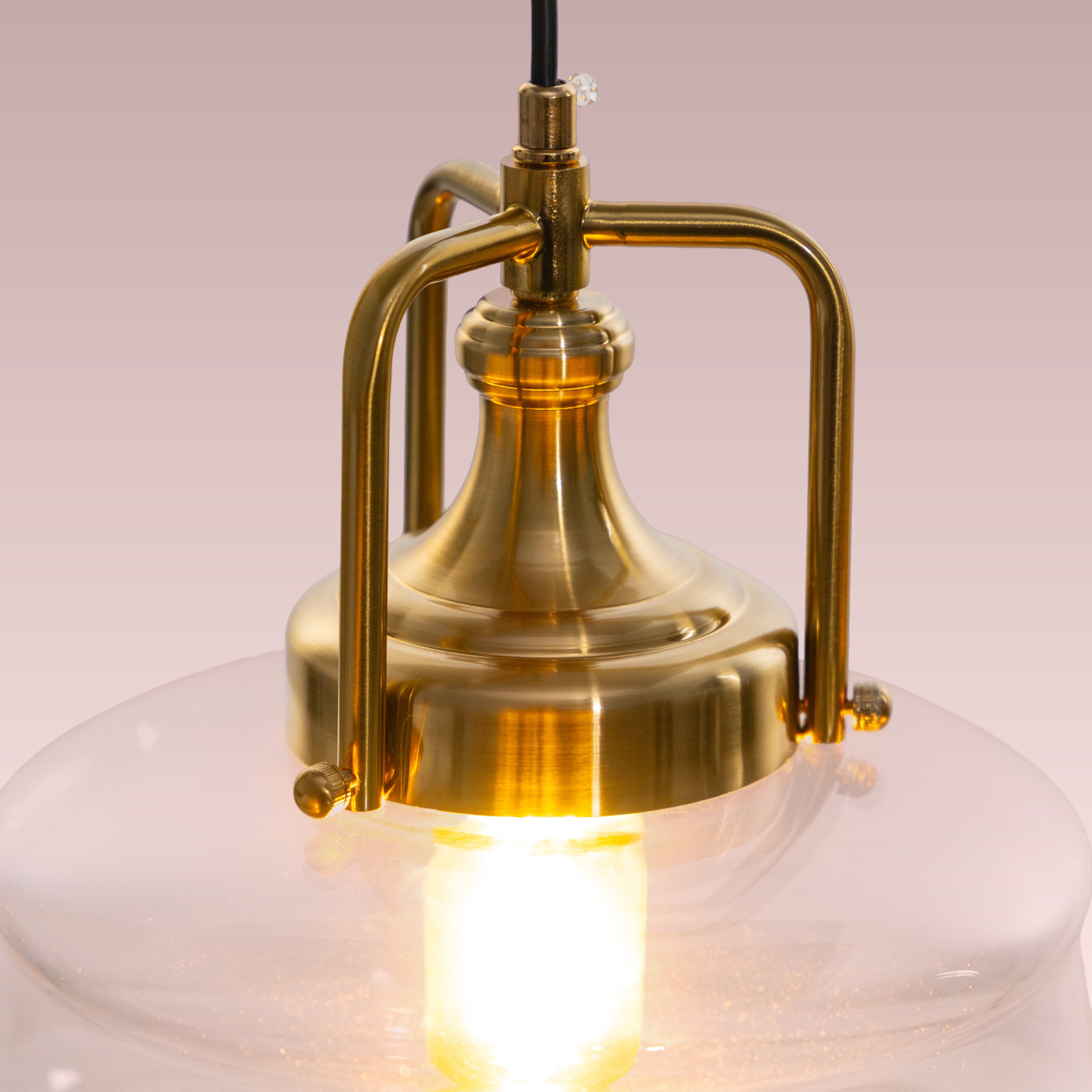 Eyes Closed (Gold, Clear) Glass Pendant Lamp