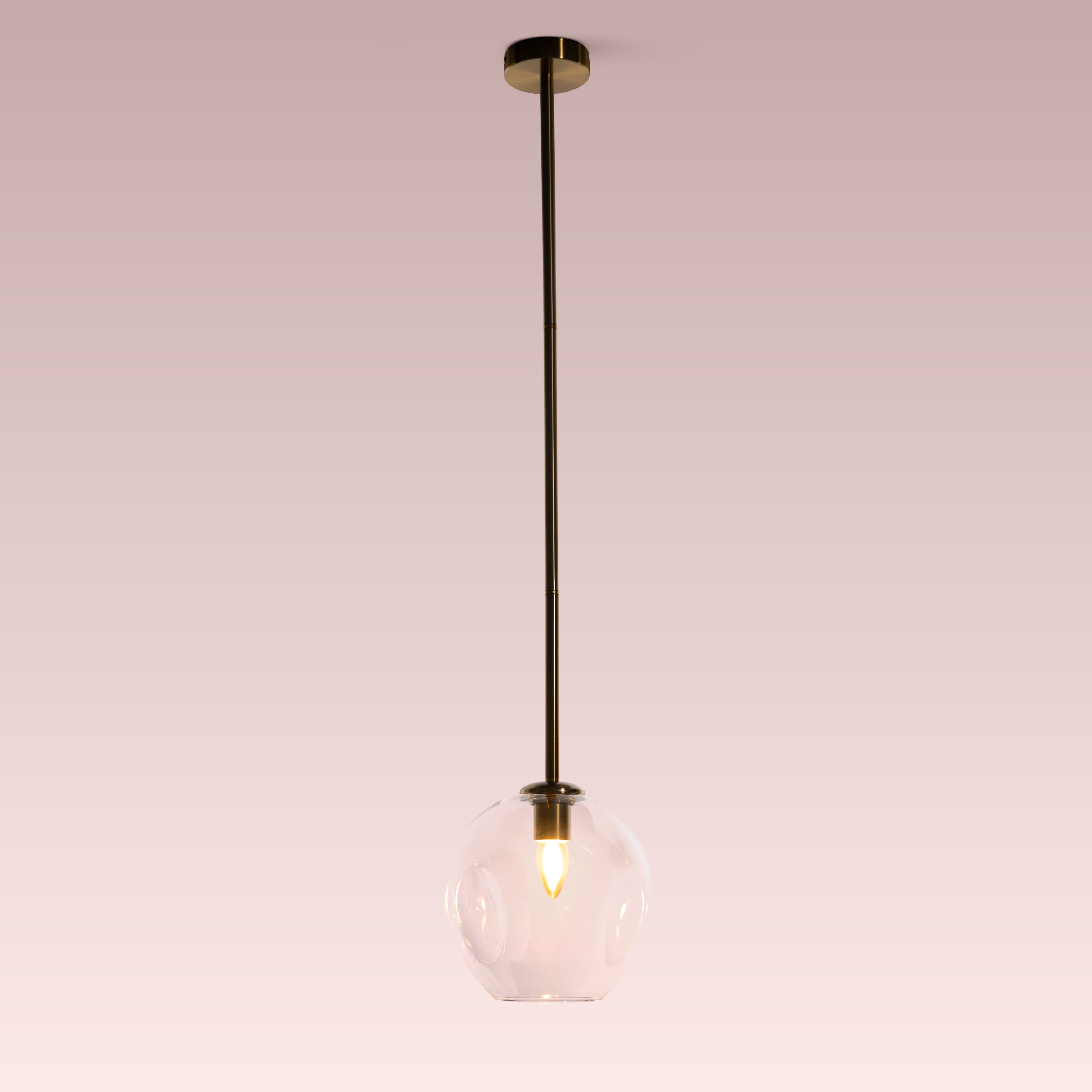 Tear Drop (Long, Clear, Gold) Glass Pendant Lamp