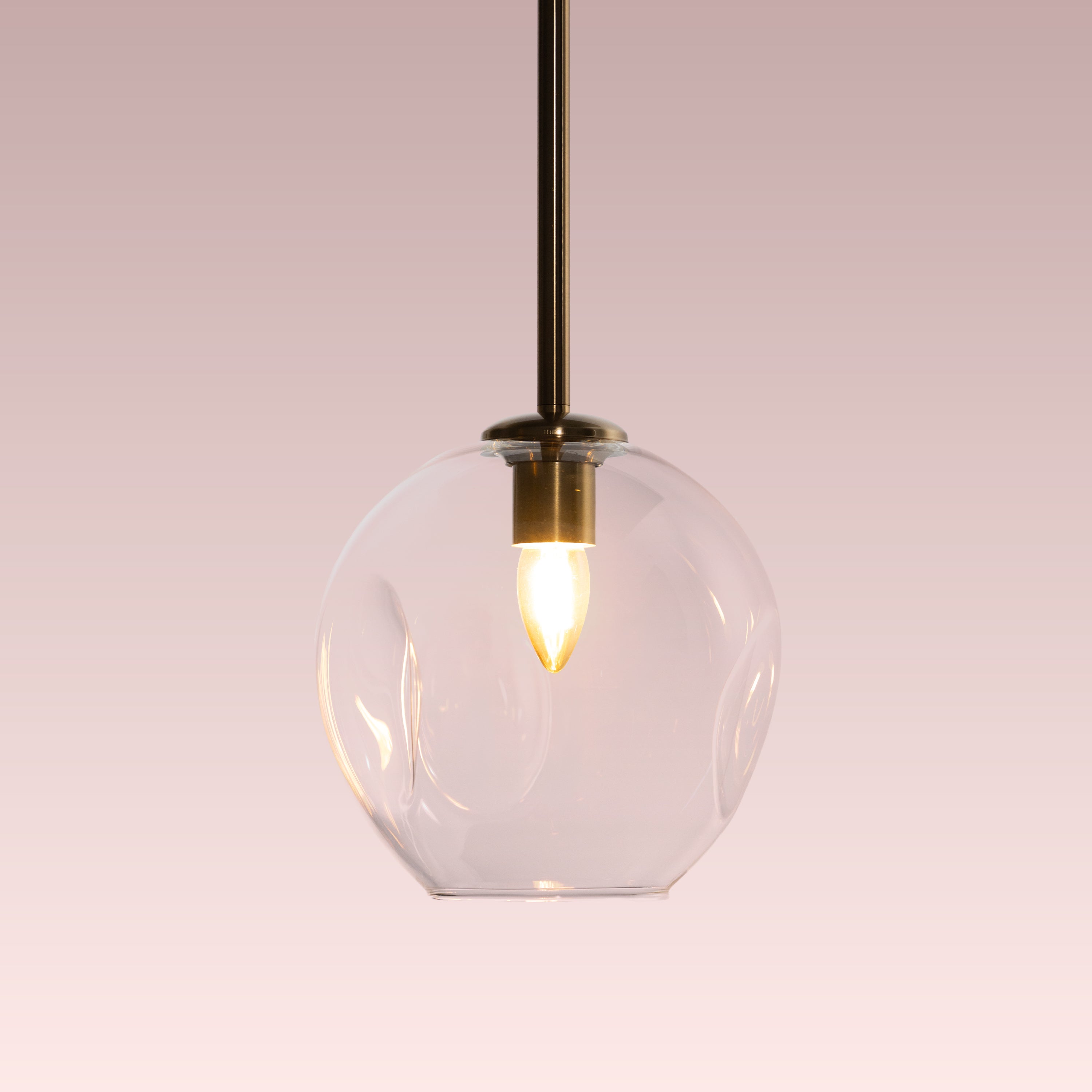 Tear Drop (Long, Clear, Gold) Glass Pendant Lamp