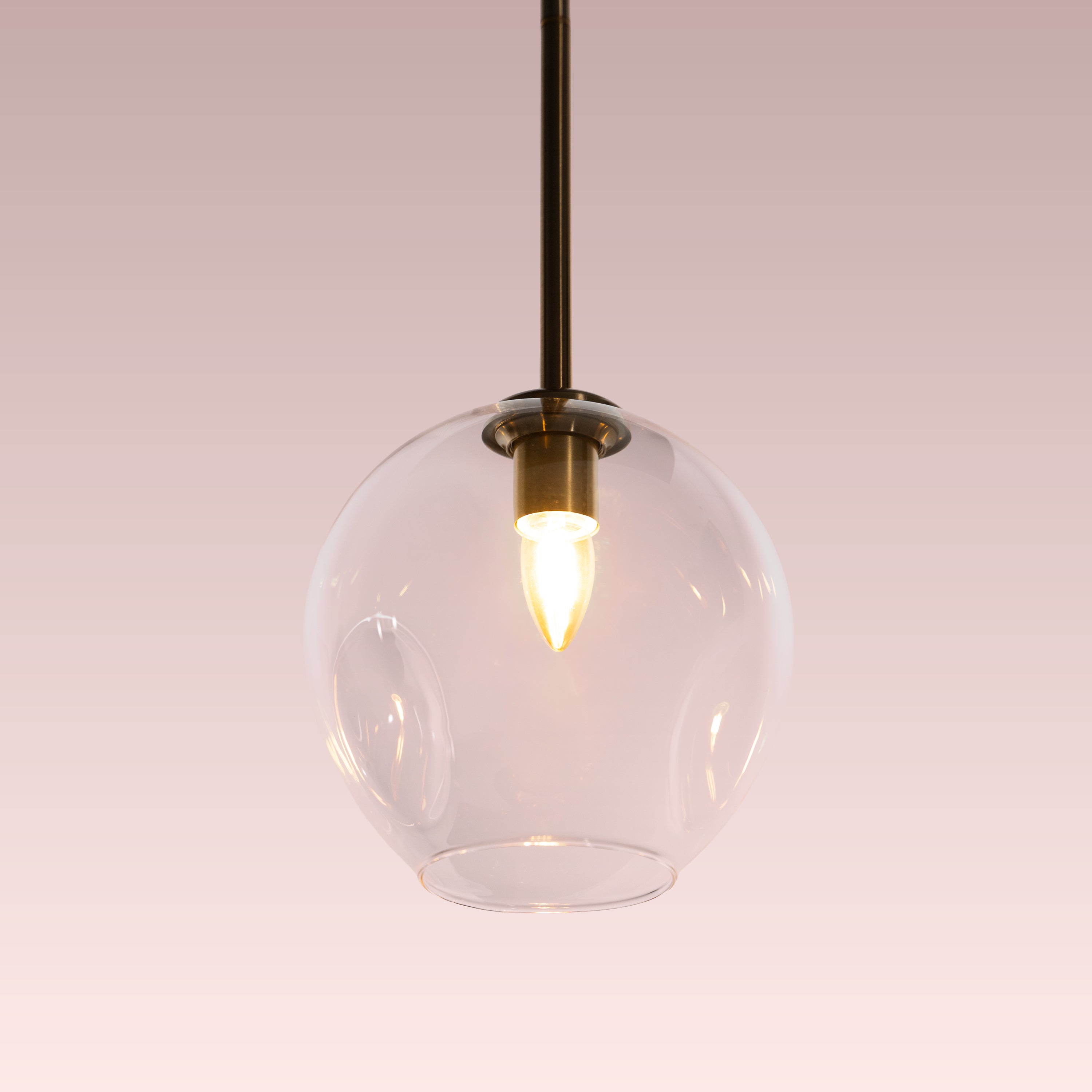 Tear Drop (Long, Clear, Gold) Glass Pendant Lamp