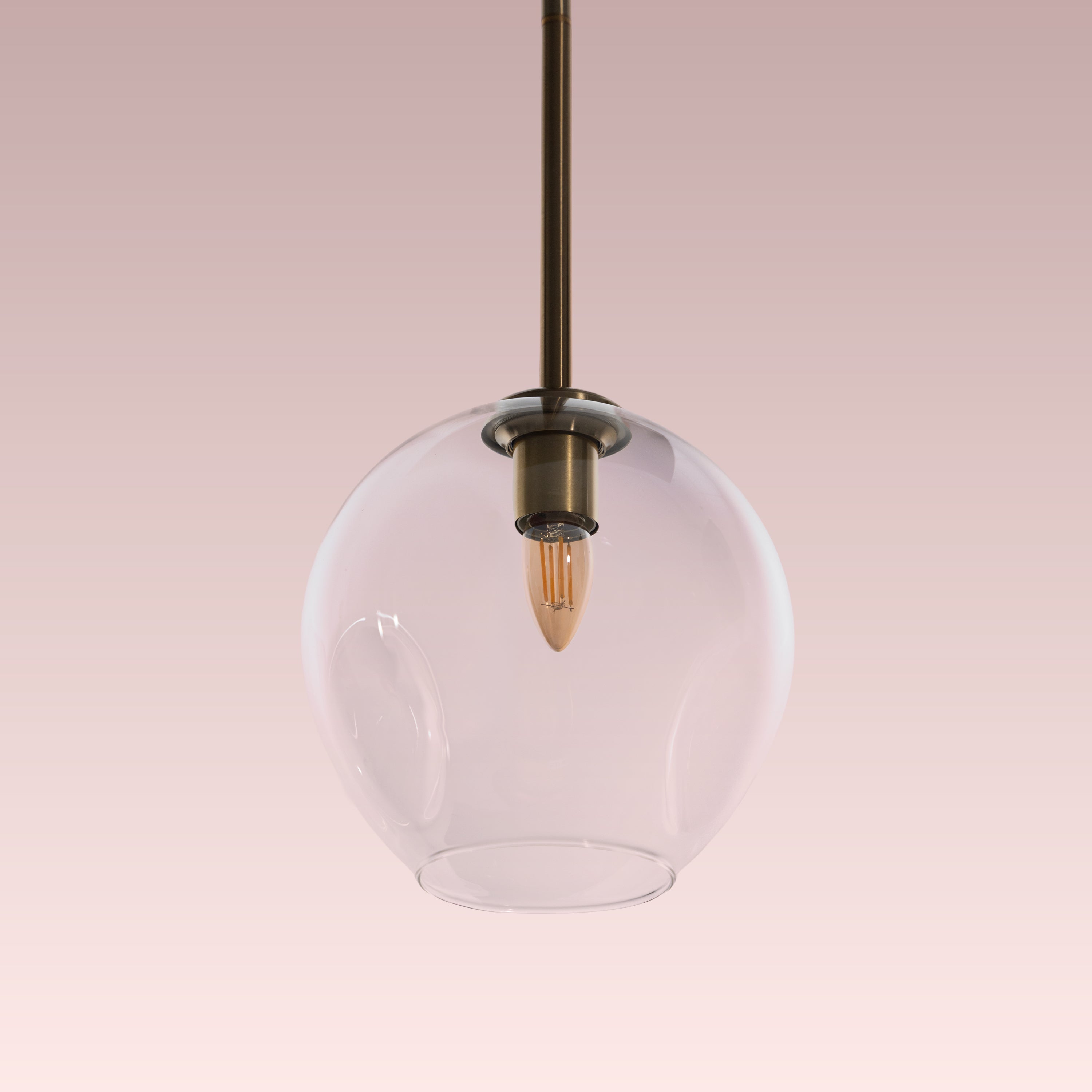 Tear Drop (Long, Clear, Gold) Glass Pendant Lamp