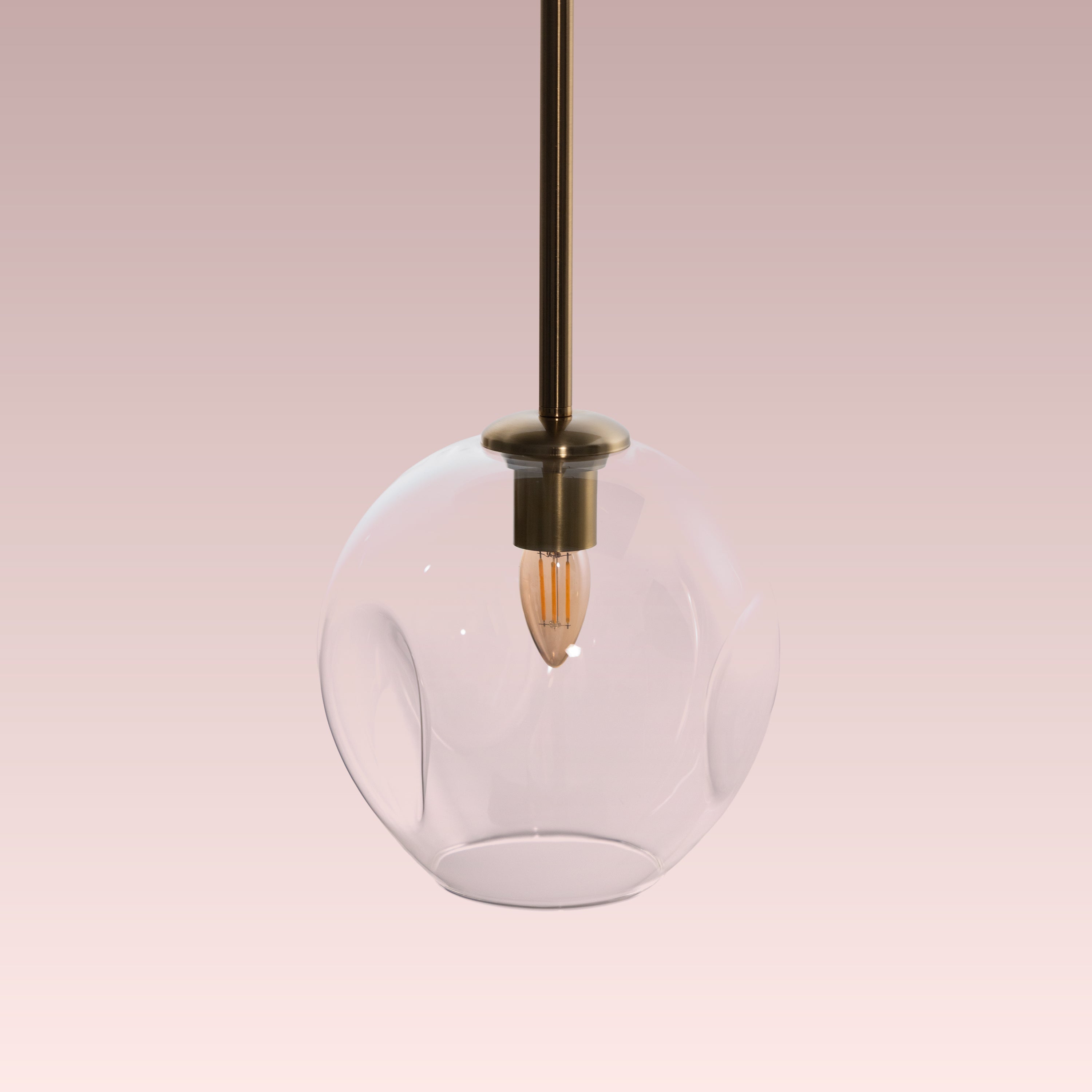 Tear Drop (Long, Clear, Gold) Glass Pendant Lamp