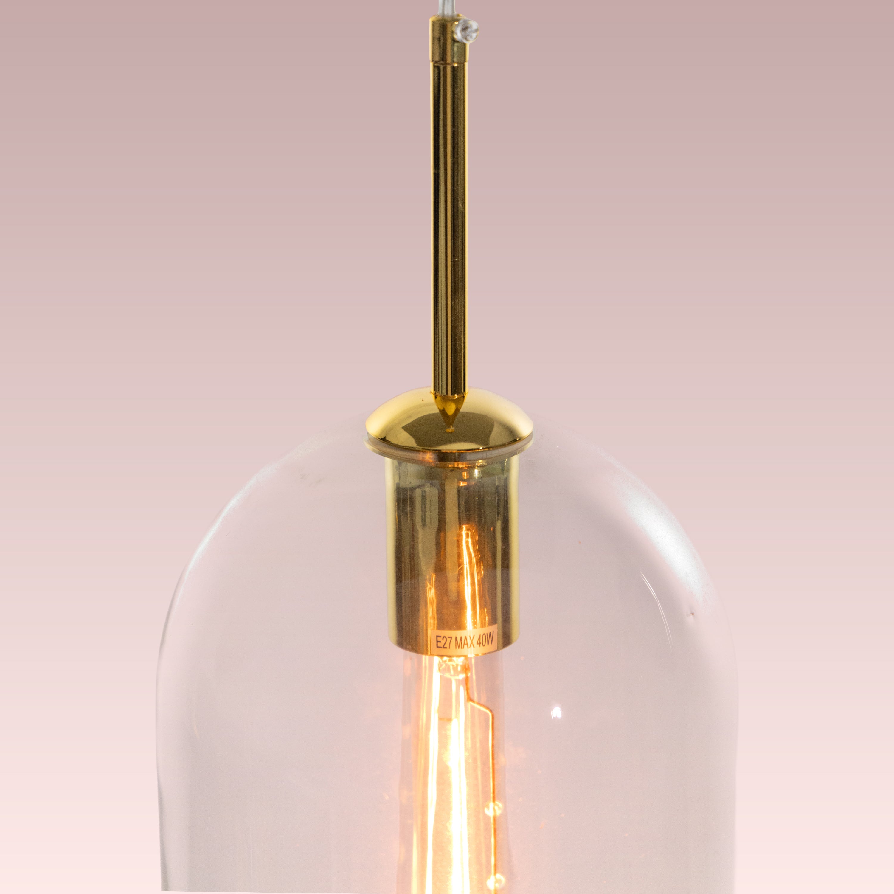 Gold Glamour (Large, Clear) Glass Pendant Light