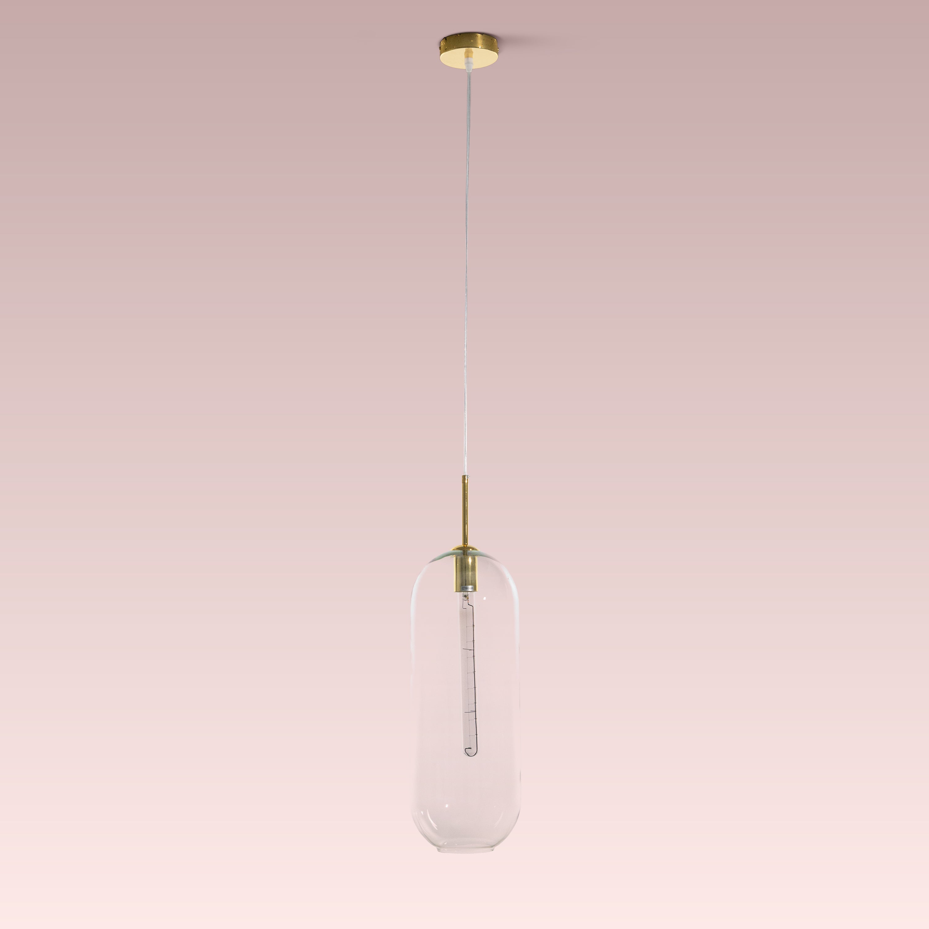 Gold Glamour (Large, Clear) Glass Pendant Light