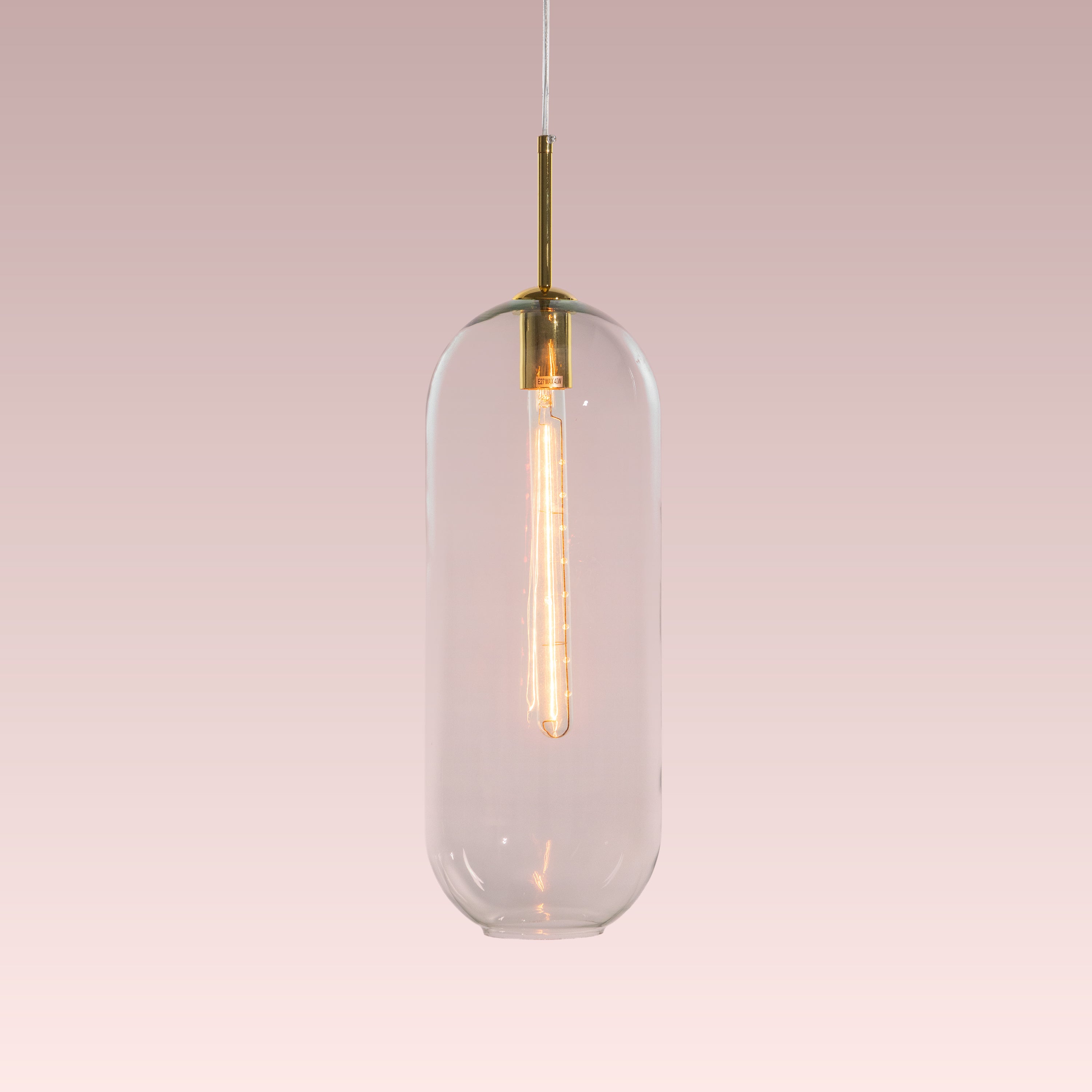 Gold Glamour (Large, Clear) Glass Pendant Light