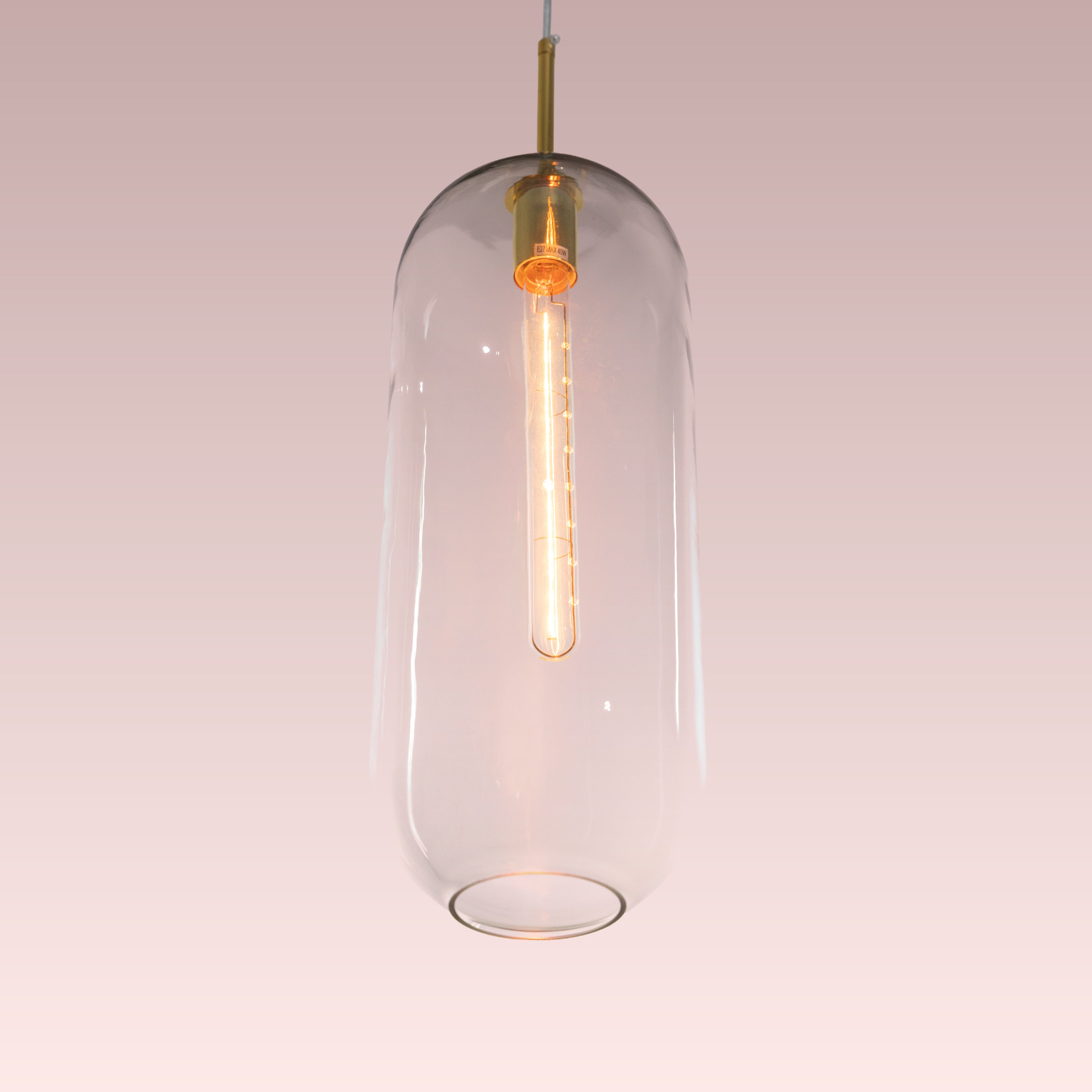 Gold Glamour (Large, Clear) Glass Pendant Light