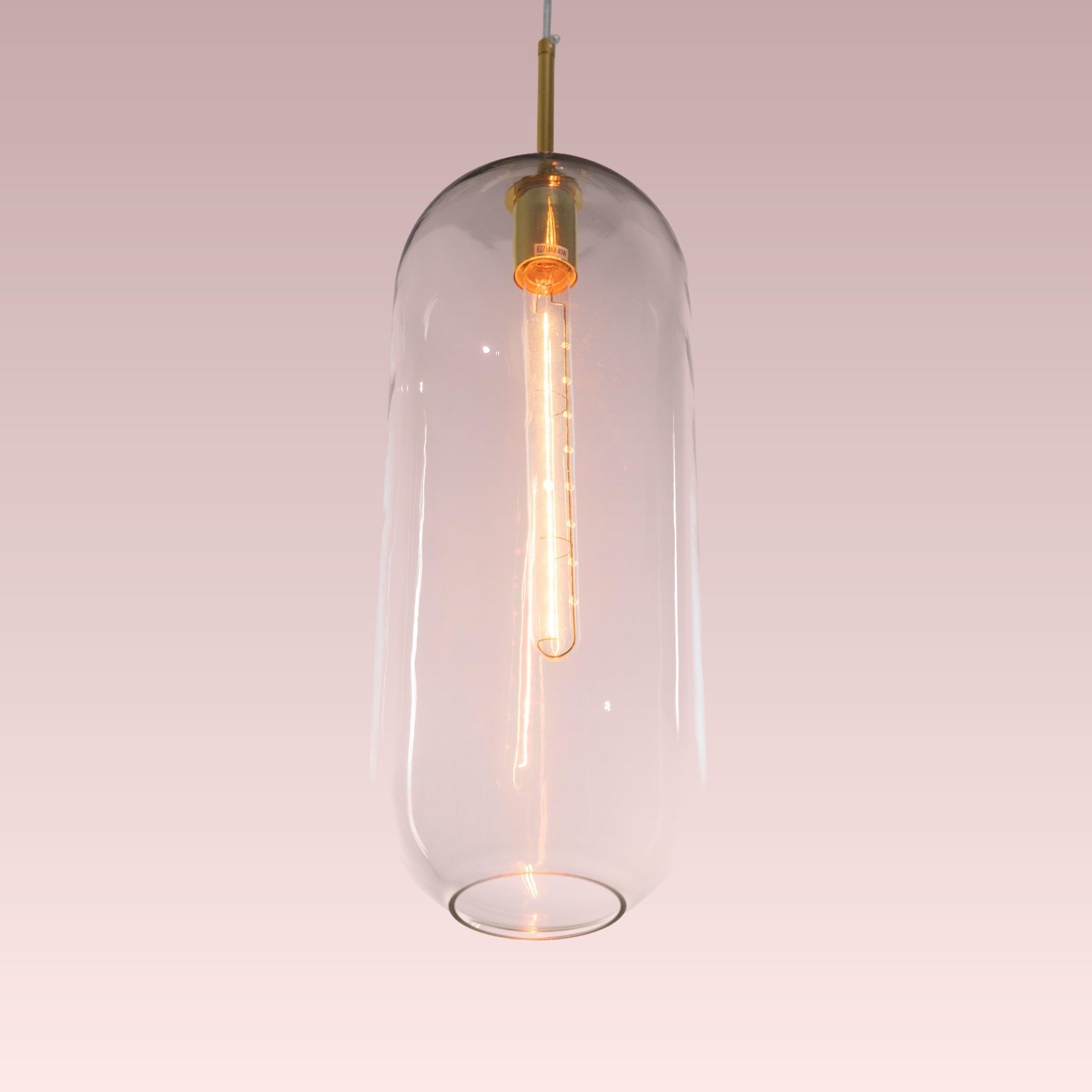 Gold Glamour (Large, Clear) Glass Pendant Light