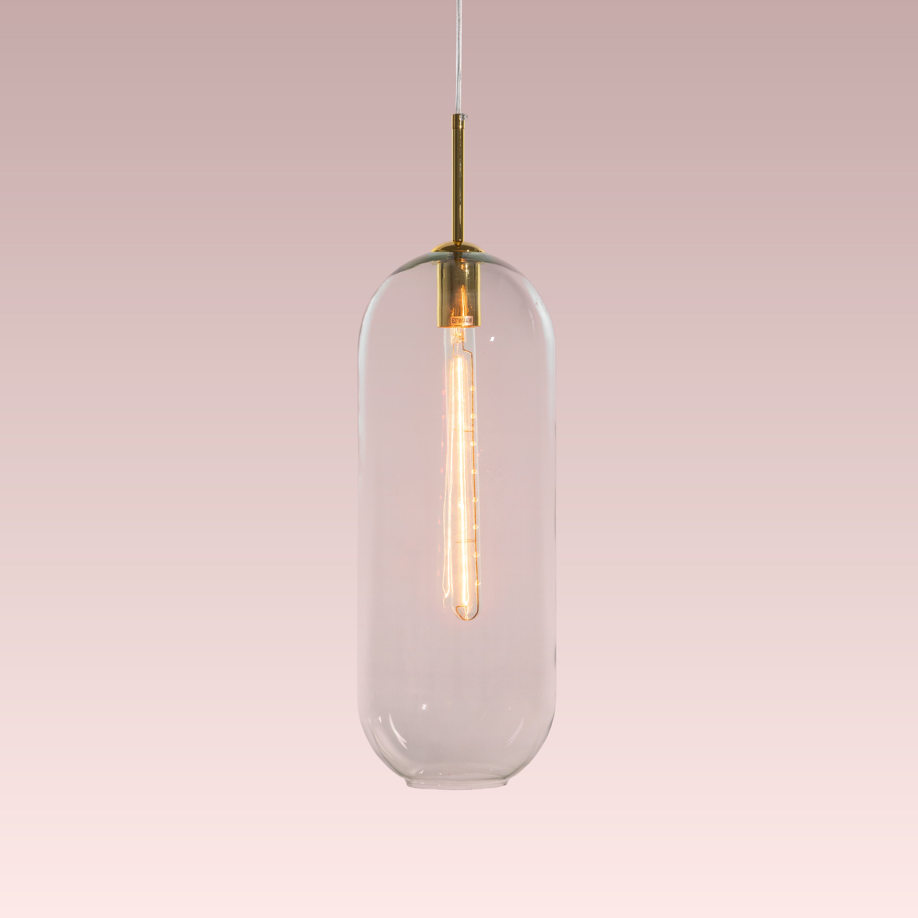 Gold Glamour (Large, Clear) Glass Pendant Light