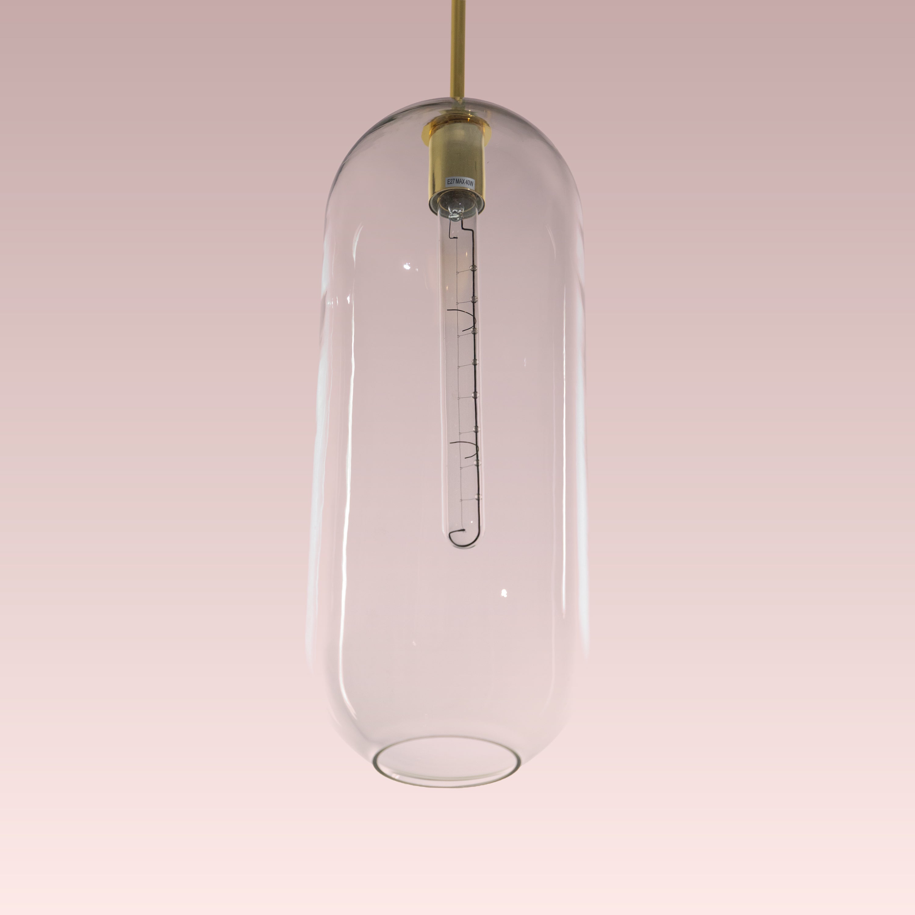 Gold Glamour (Large, Clear) Glass Pendant Light