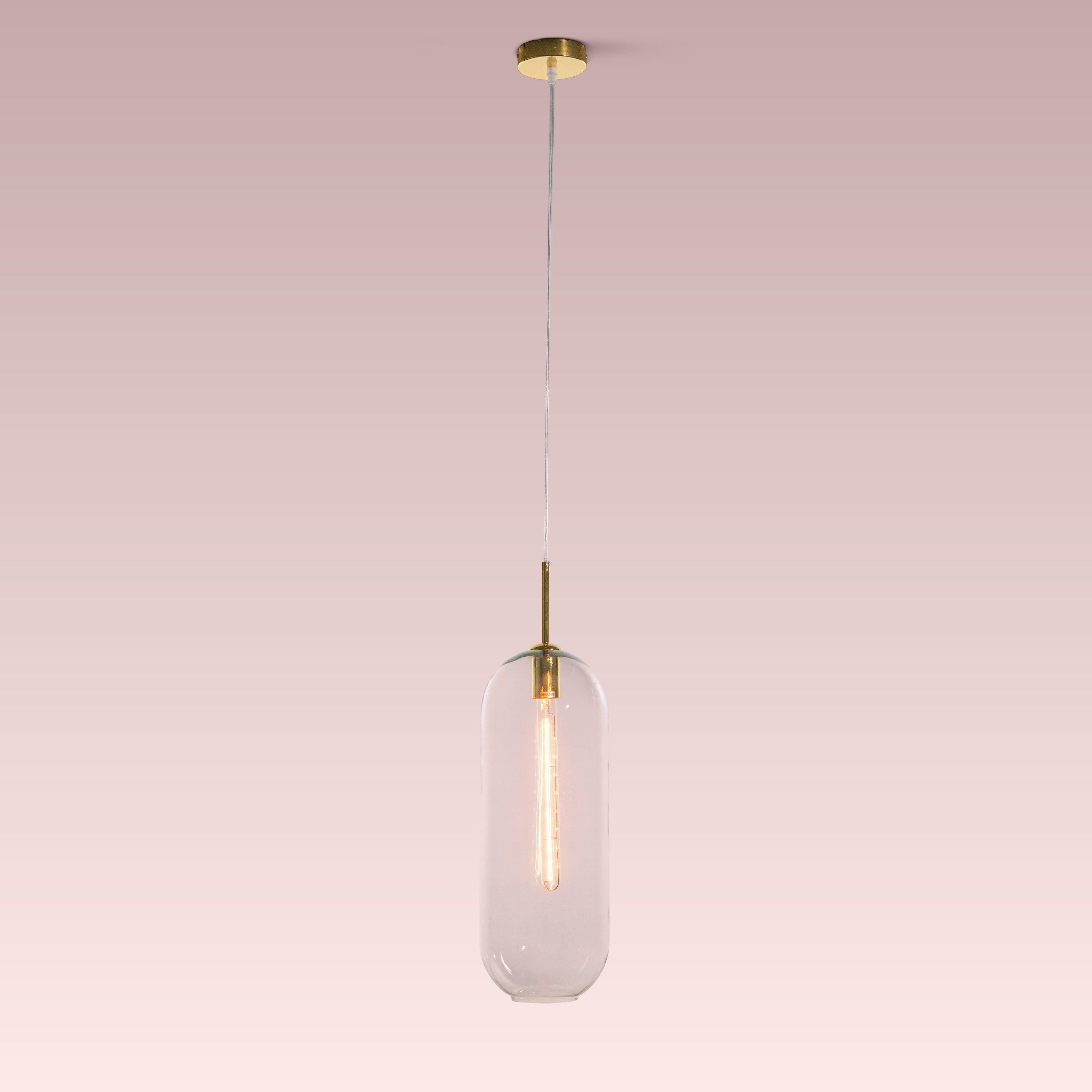 Gold Glamour (Large, Clear) Glass Pendant Light