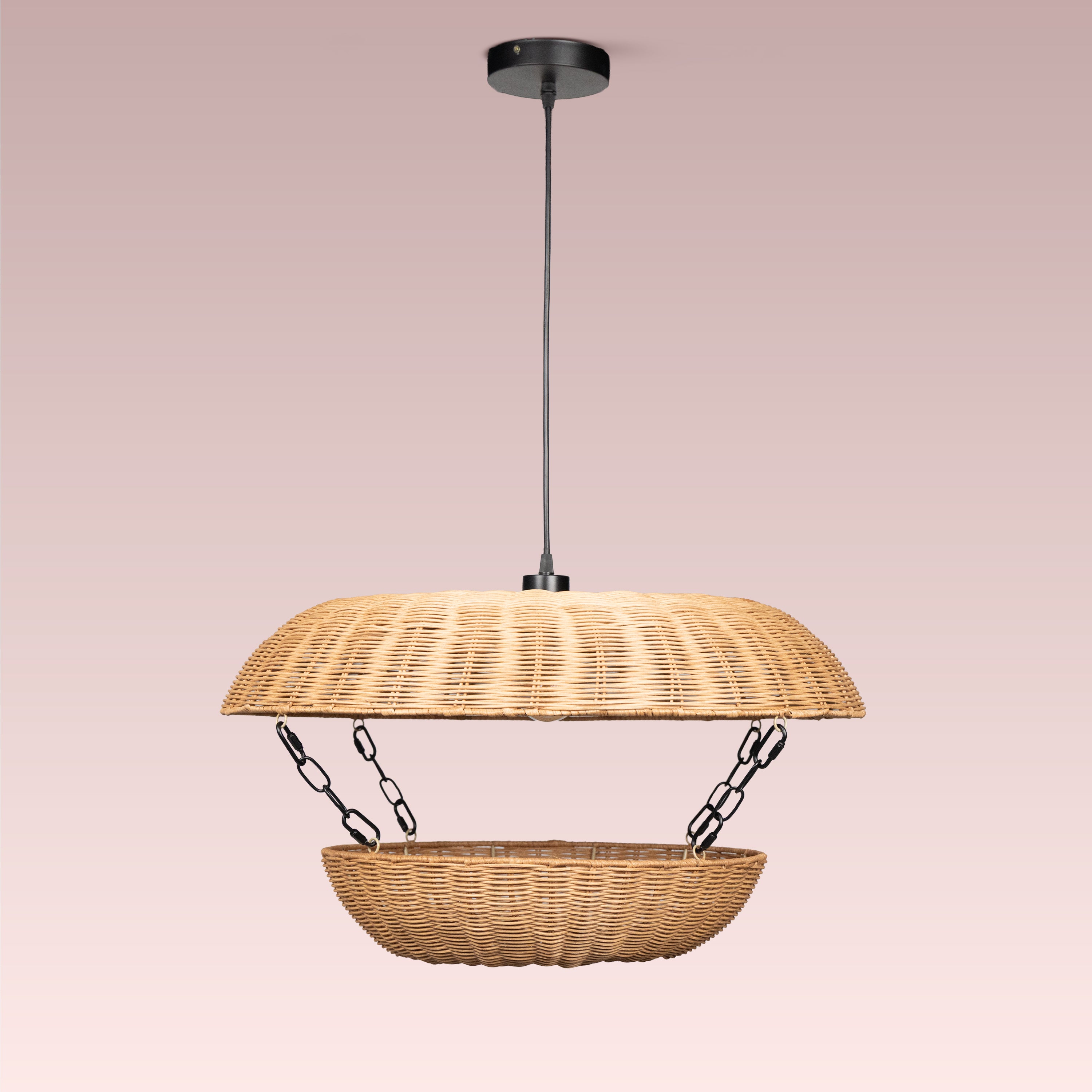 Wrapped In Light Rattan Pendant Light