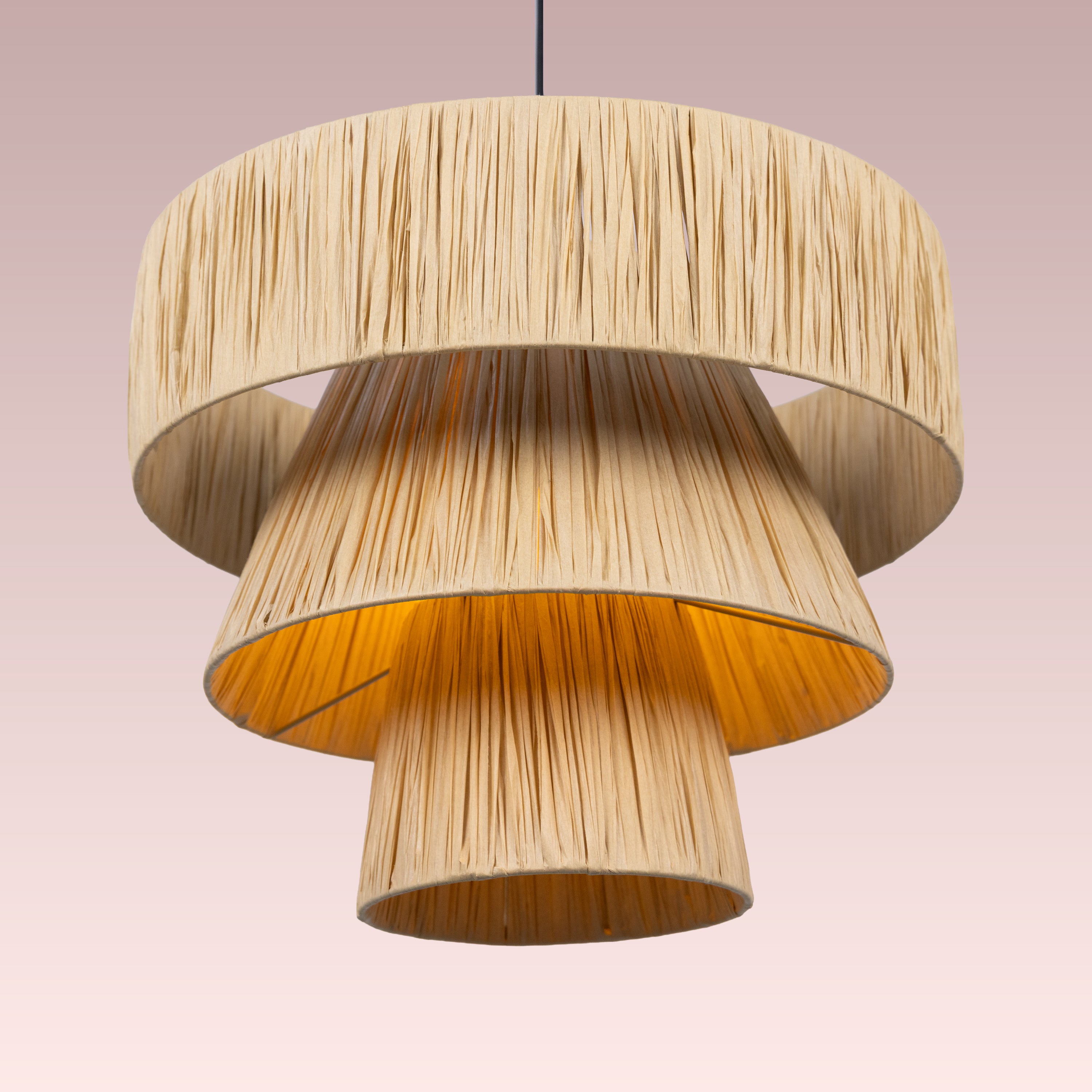 Windworn (Beige) Rattan Pendant Light