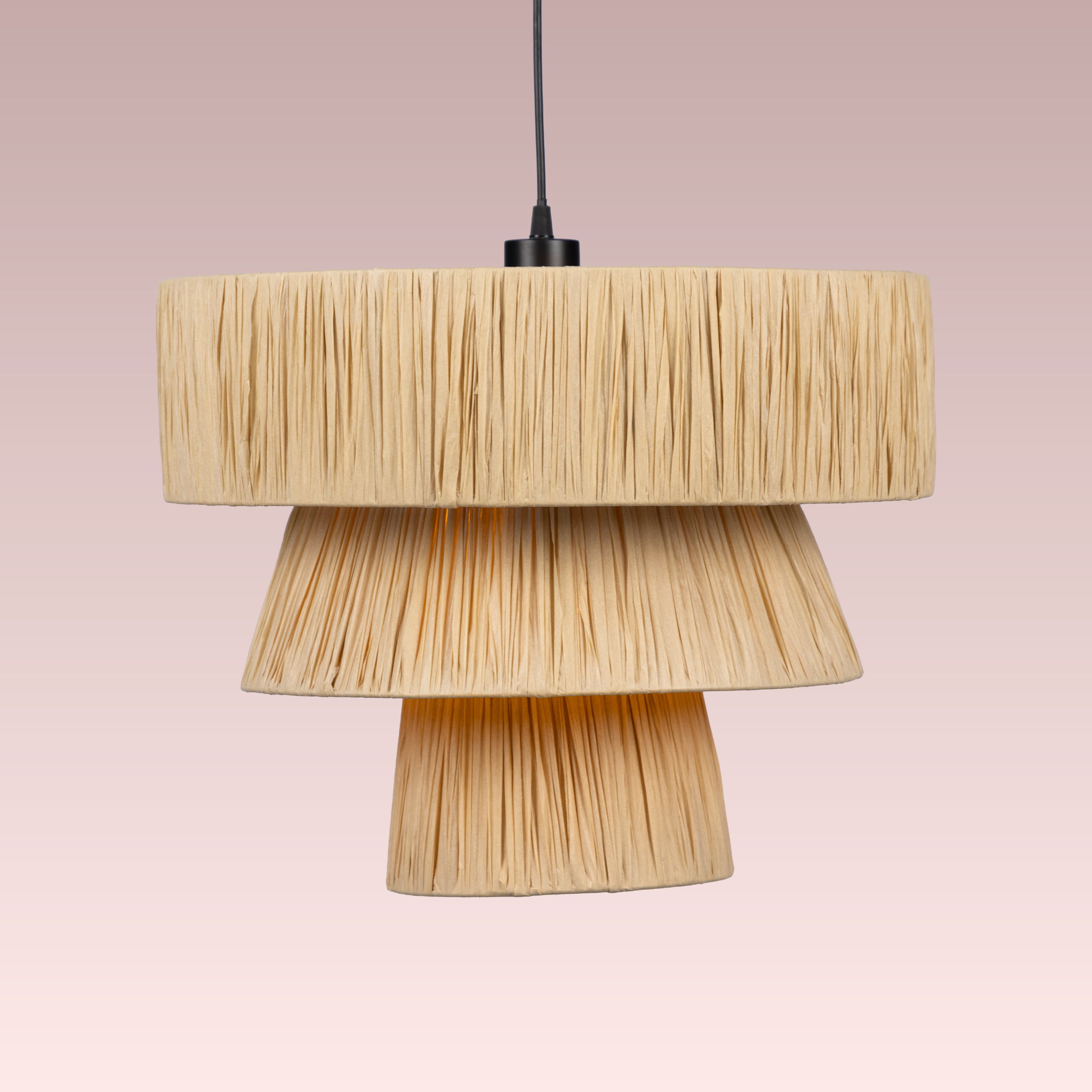 Windworn (Beige) Rattan Pendant Light