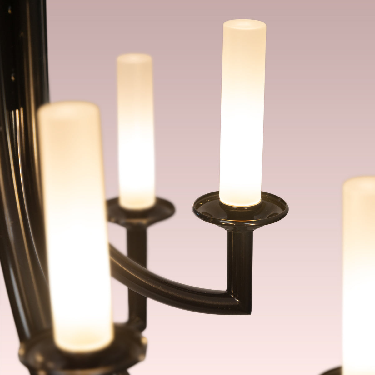 Forma (Black, White) Frosted Glass Chandelier