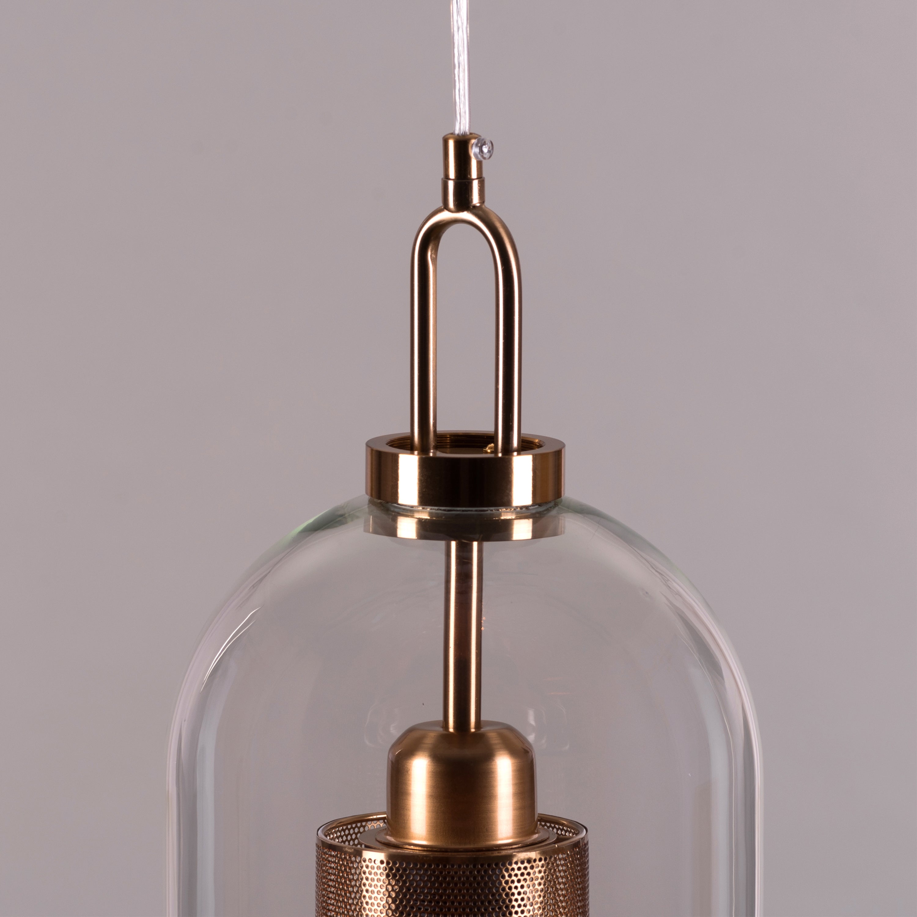 Good To Glow (Long, Gold) Clear Glass Pendant Light