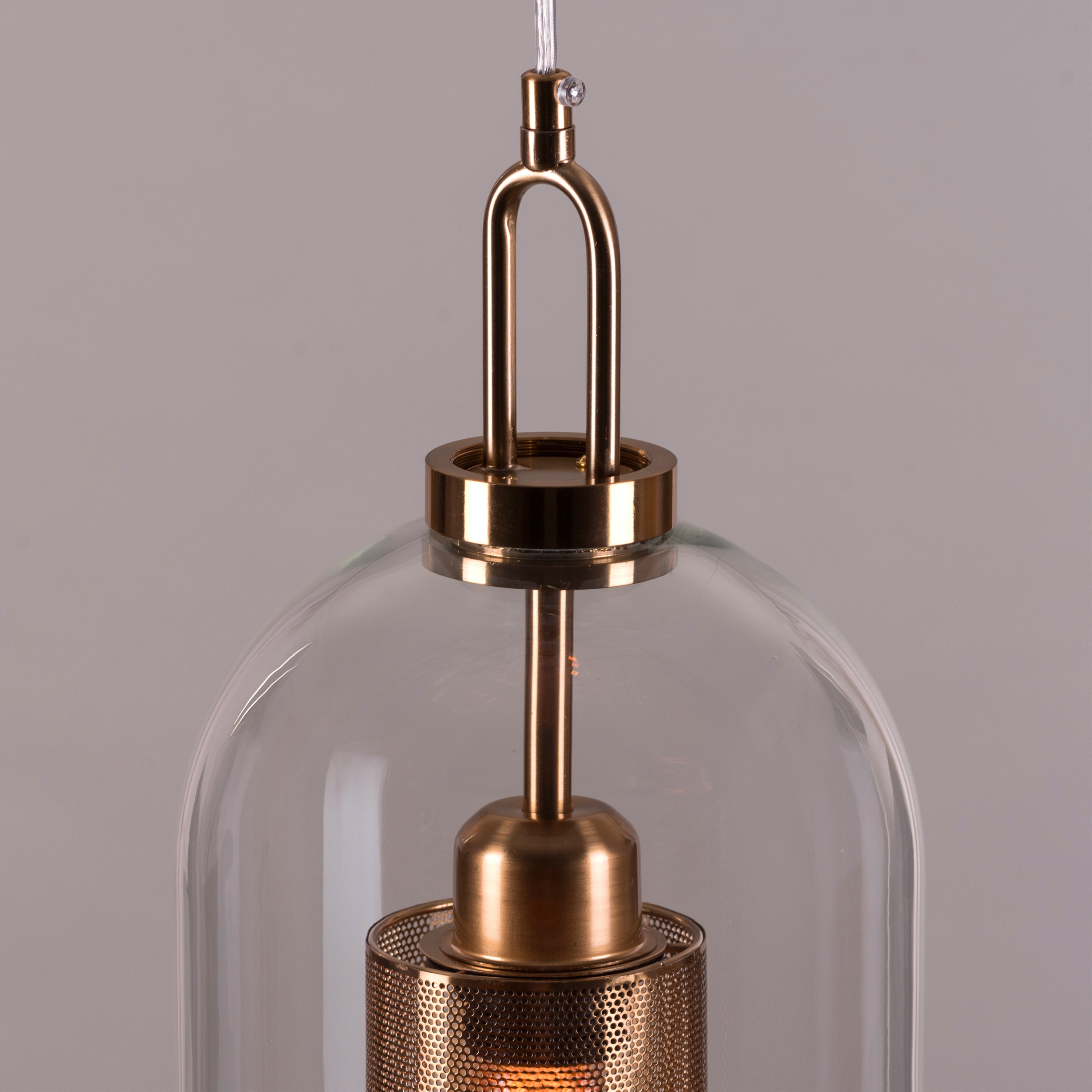 Good To Glow (Long, Gold) Clear Glass Pendant Light