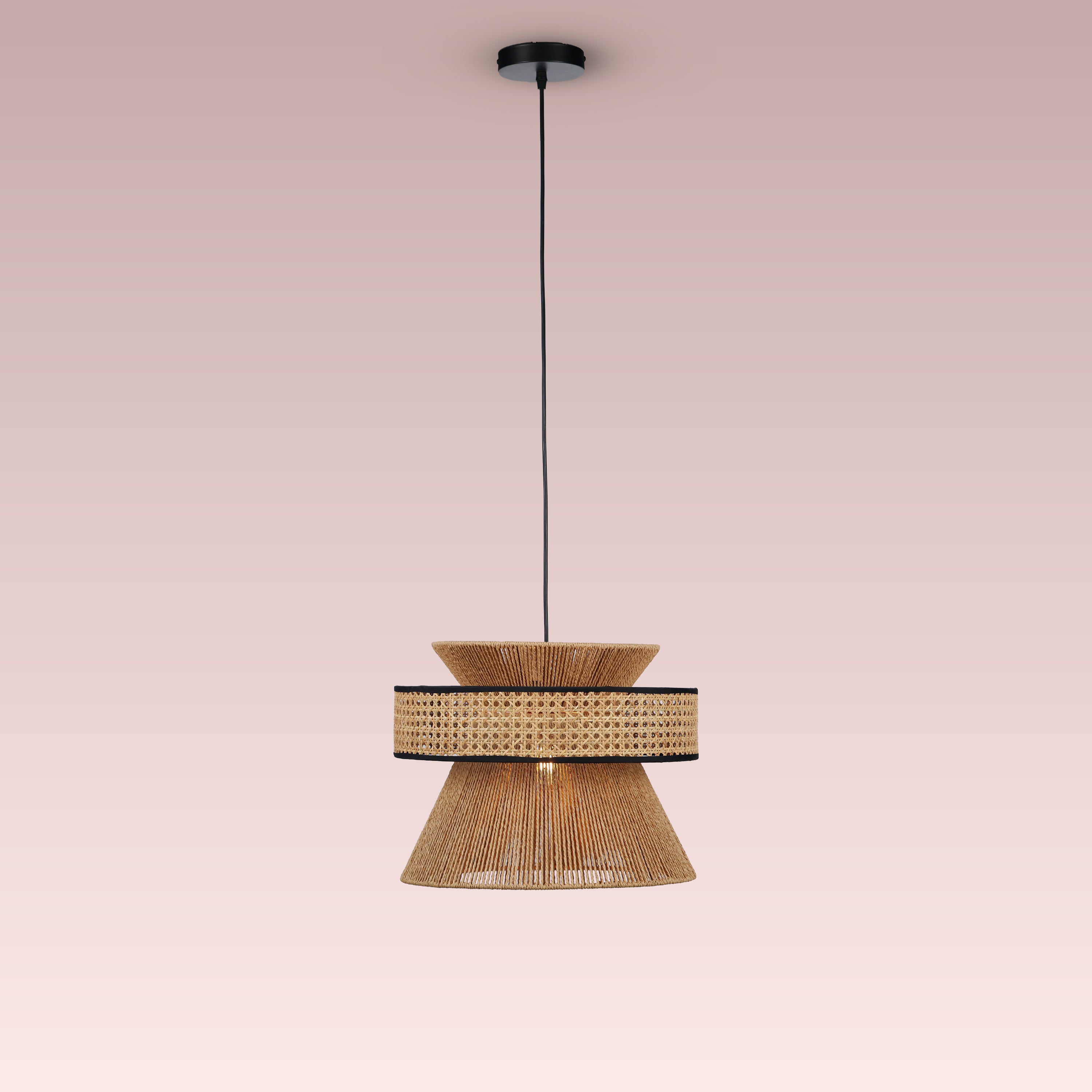 Mykonos Beam (Brown) Rattan Pendant Light