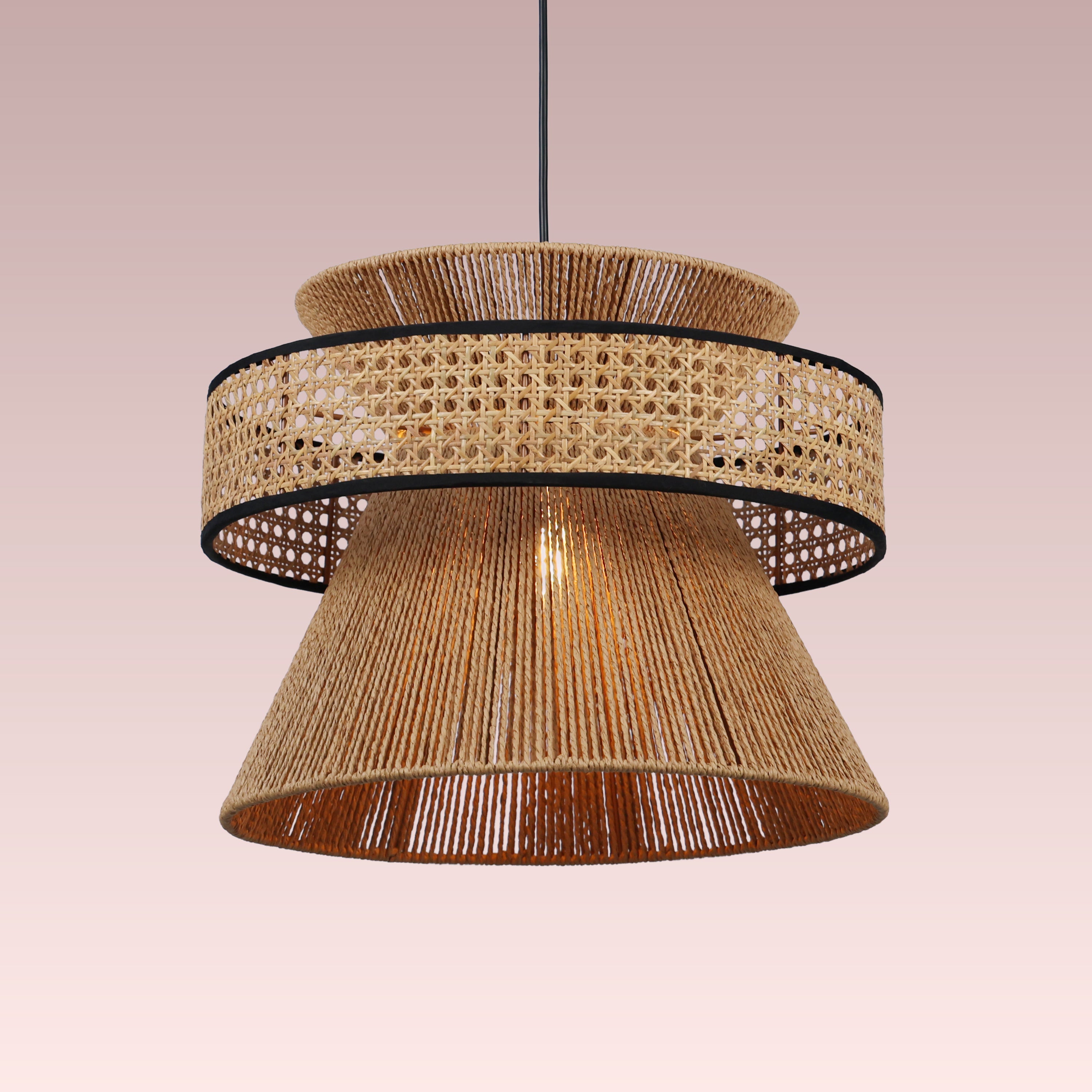 Mykonos Beam (Brown) Rattan Pendant Light