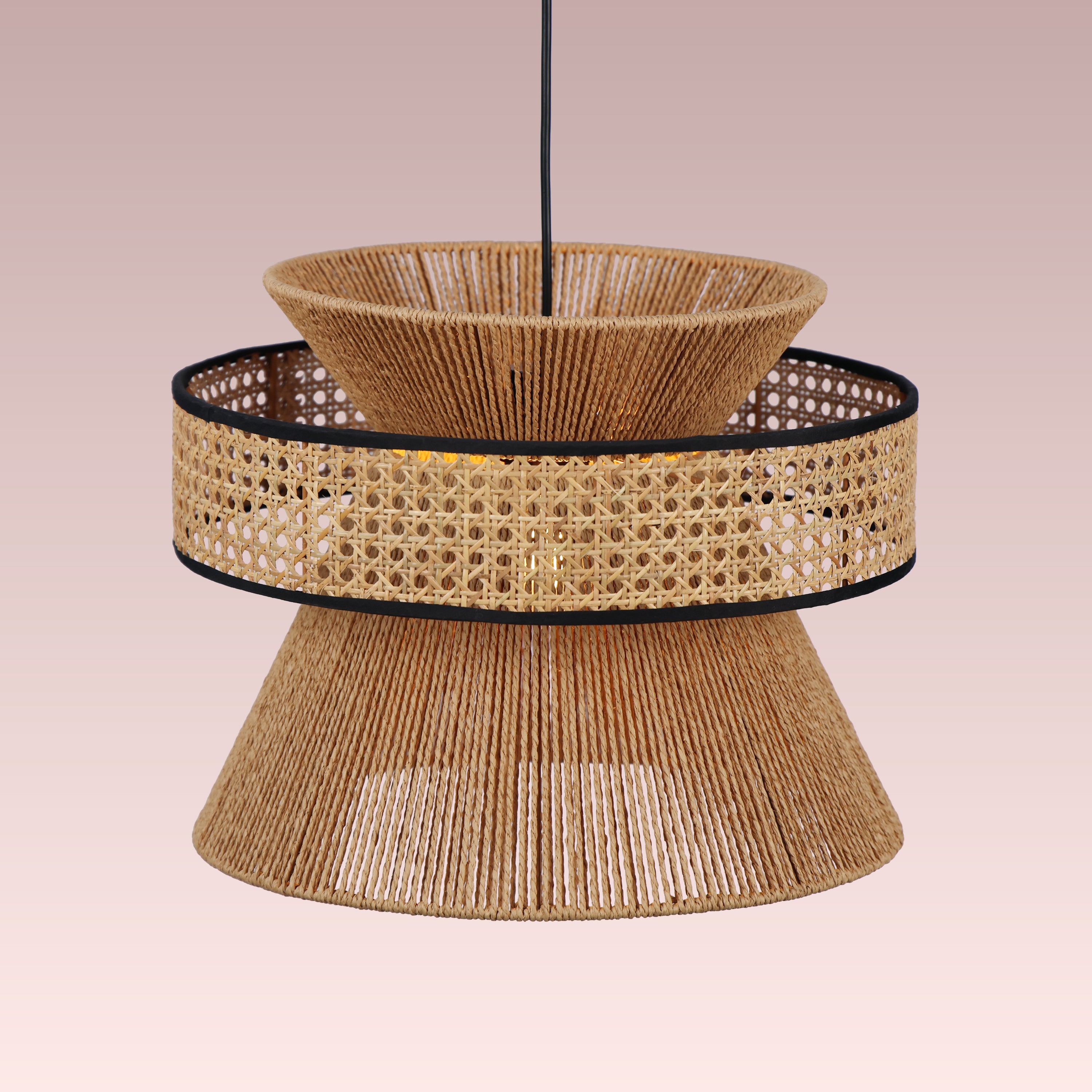 Mykonos Beam (Brown) Rattan Pendant Light
