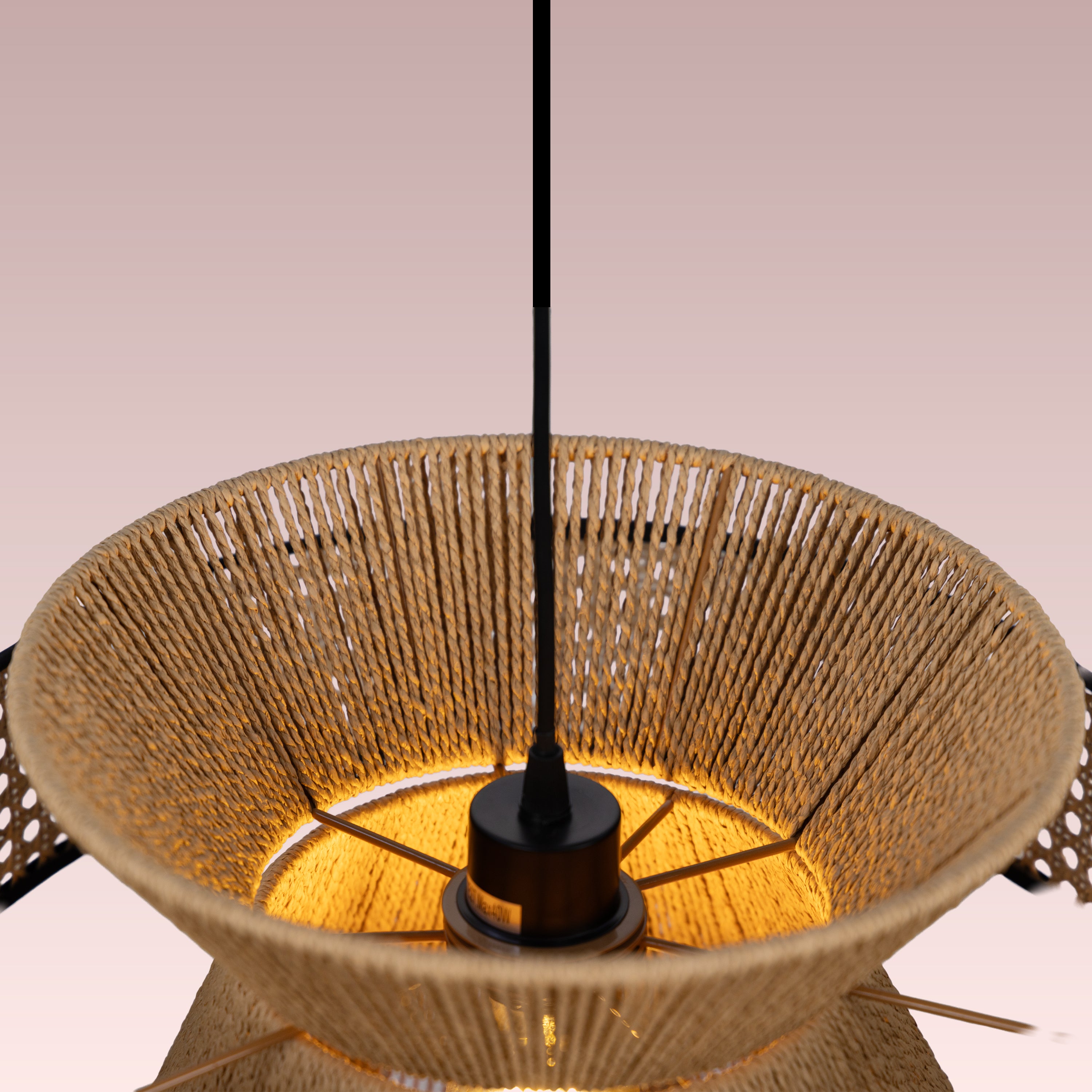 Mykonos Beam (Brown) Rattan Pendant Light