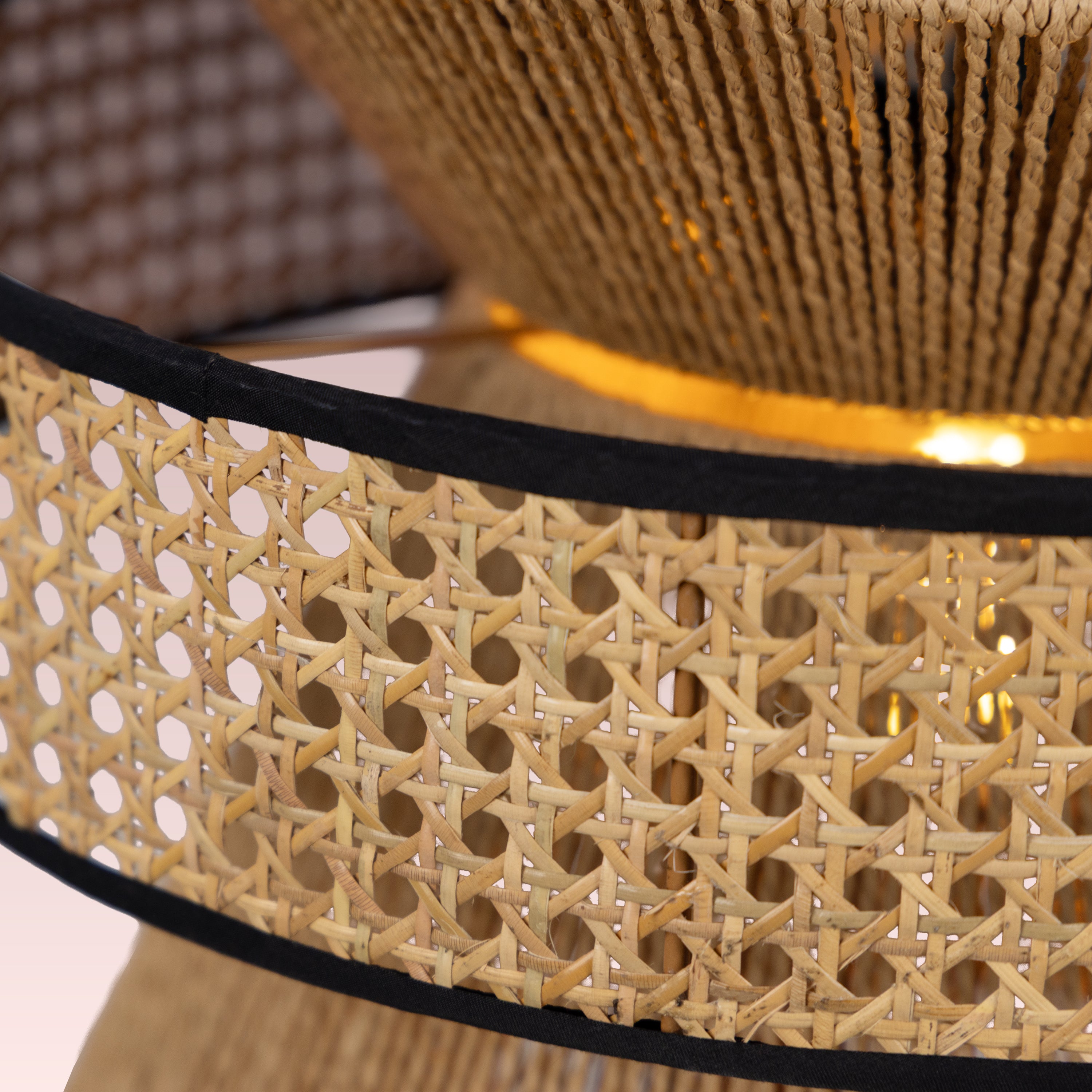 Mykonos Beam (Brown) Rattan Pendant Light