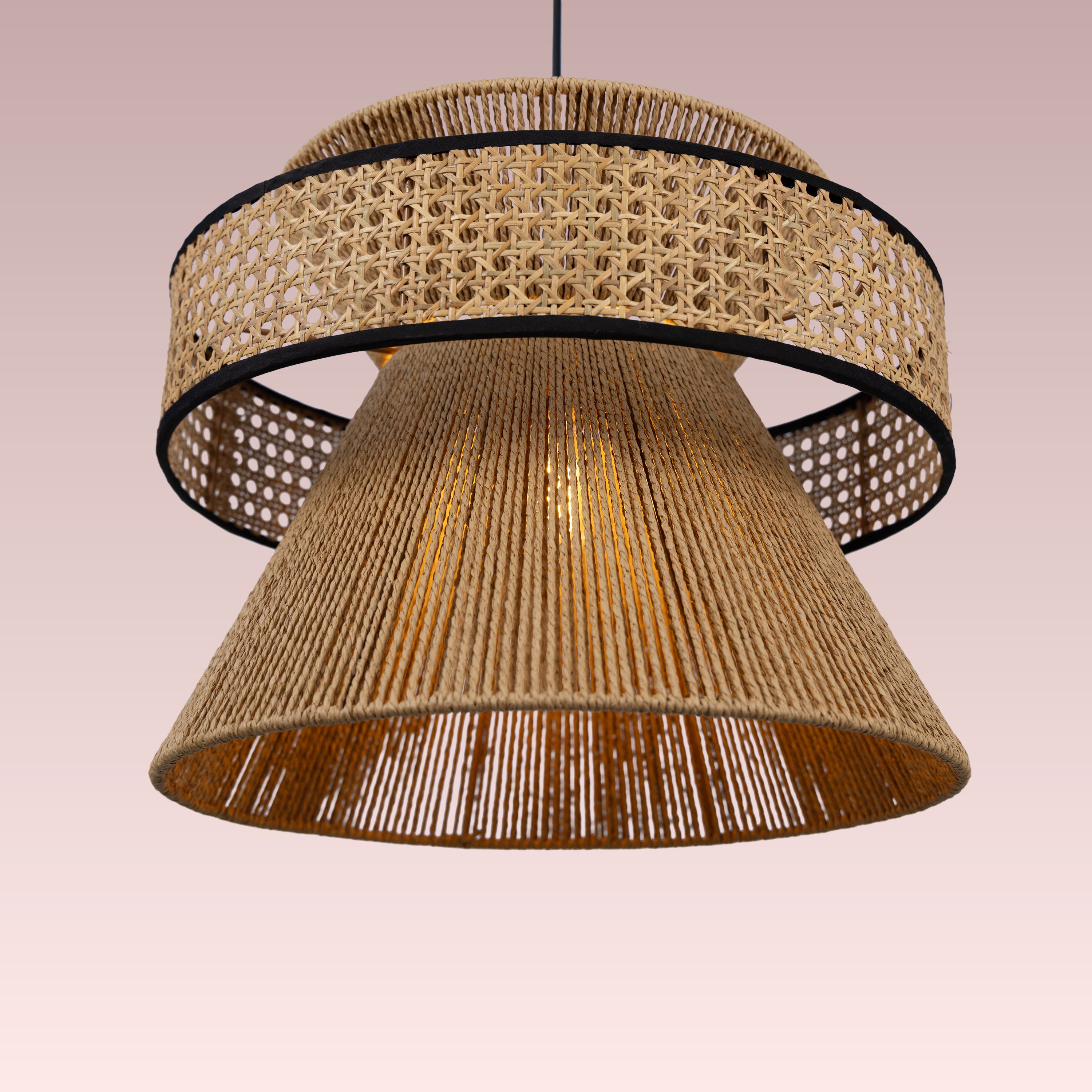 Mykonos Beam (Brown) Rattan Pendant Light