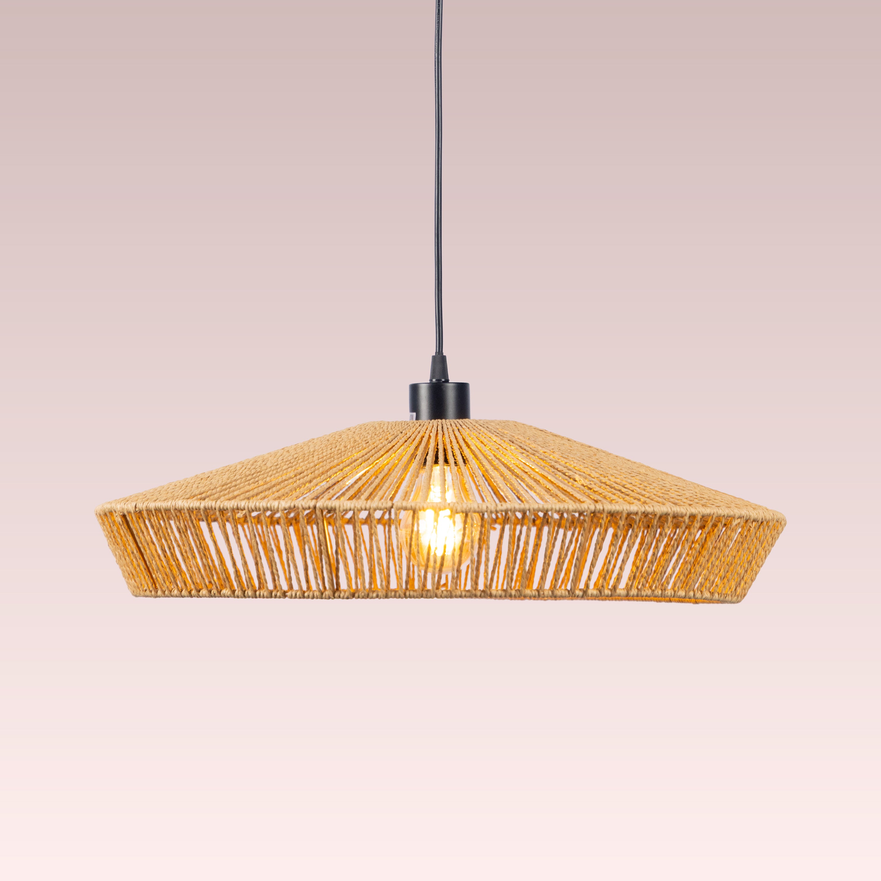 The Kingswell Halo Rattan Pendant Light