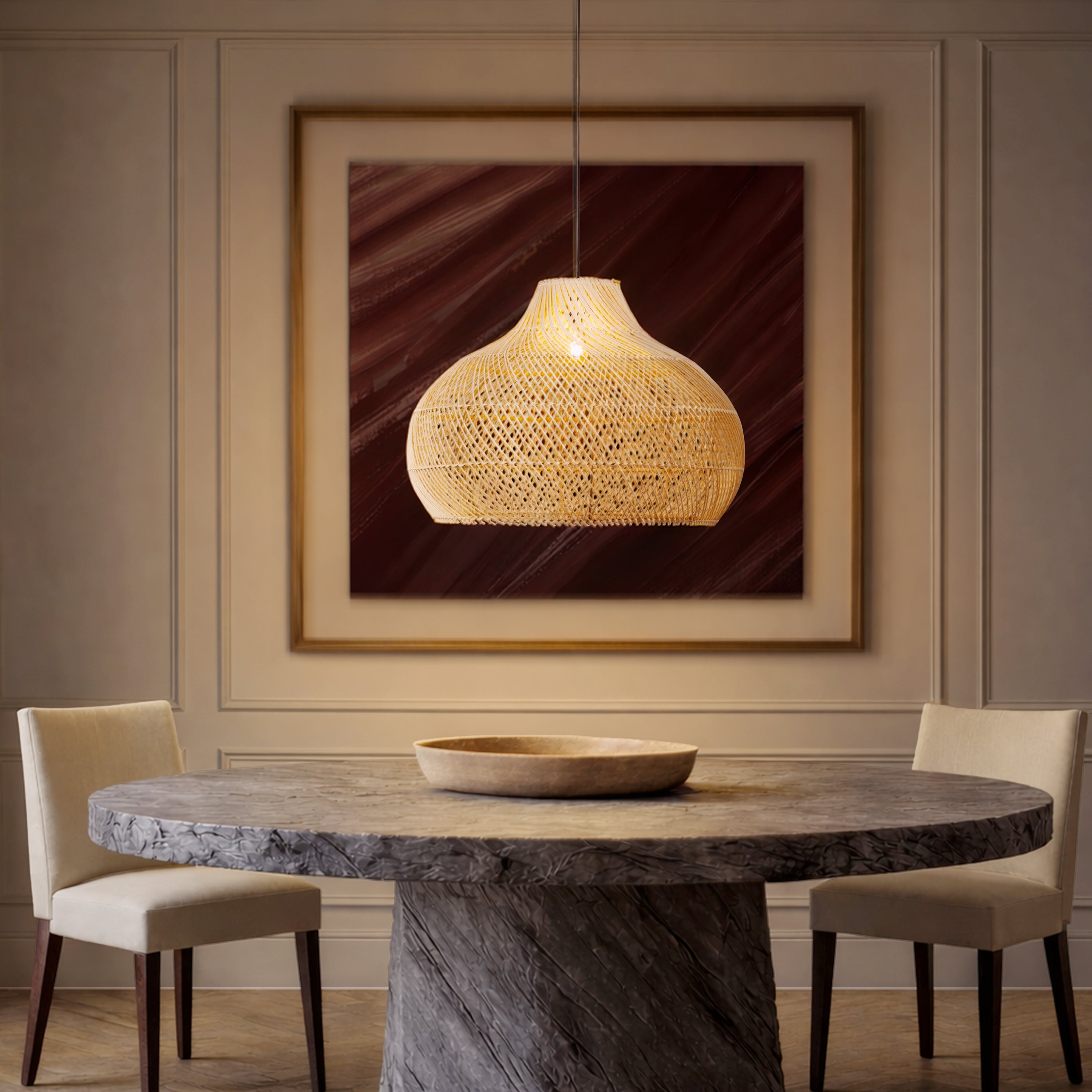 The Elowen (Medium) Rattan pendant light