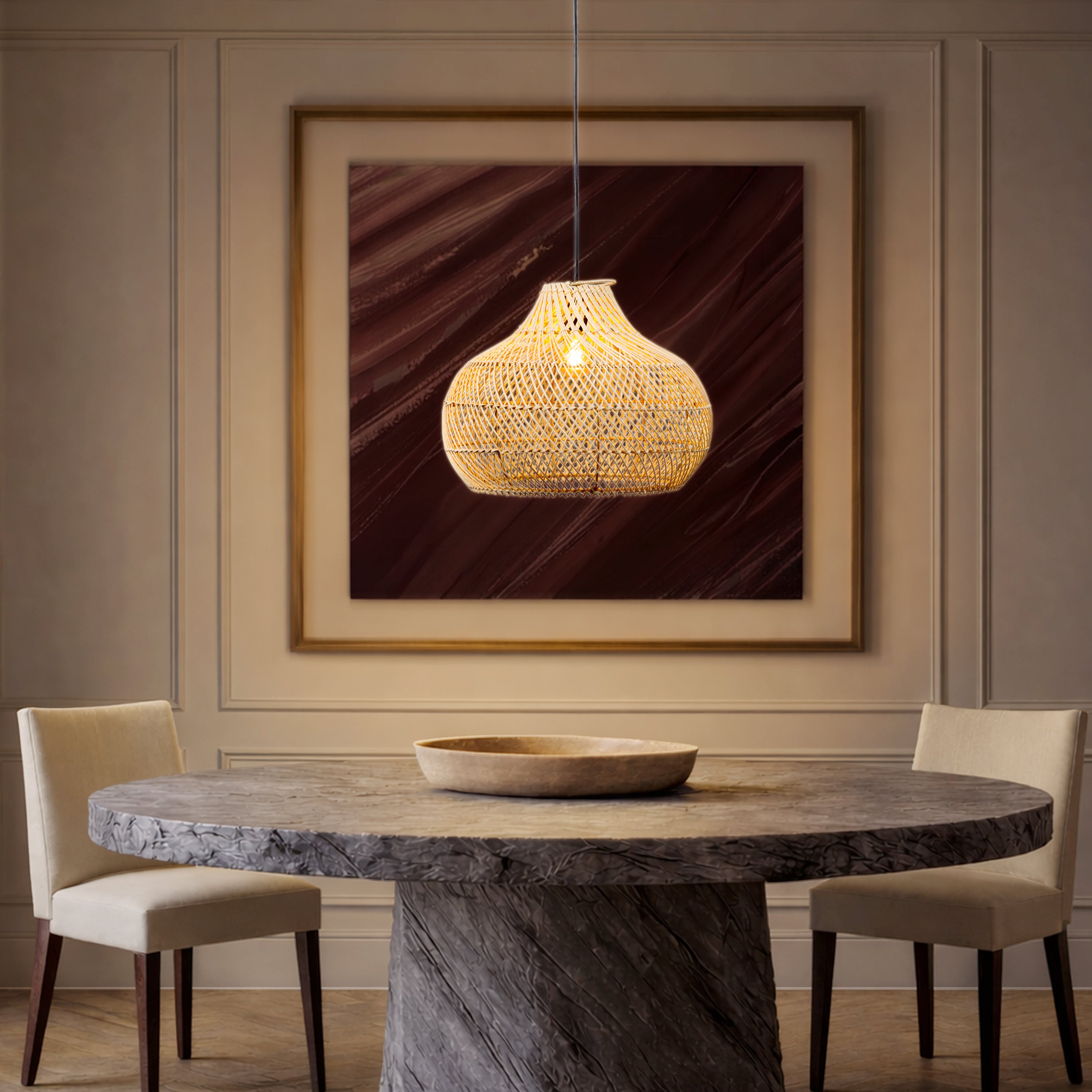 The Elowen (Large) Rattan pendant light