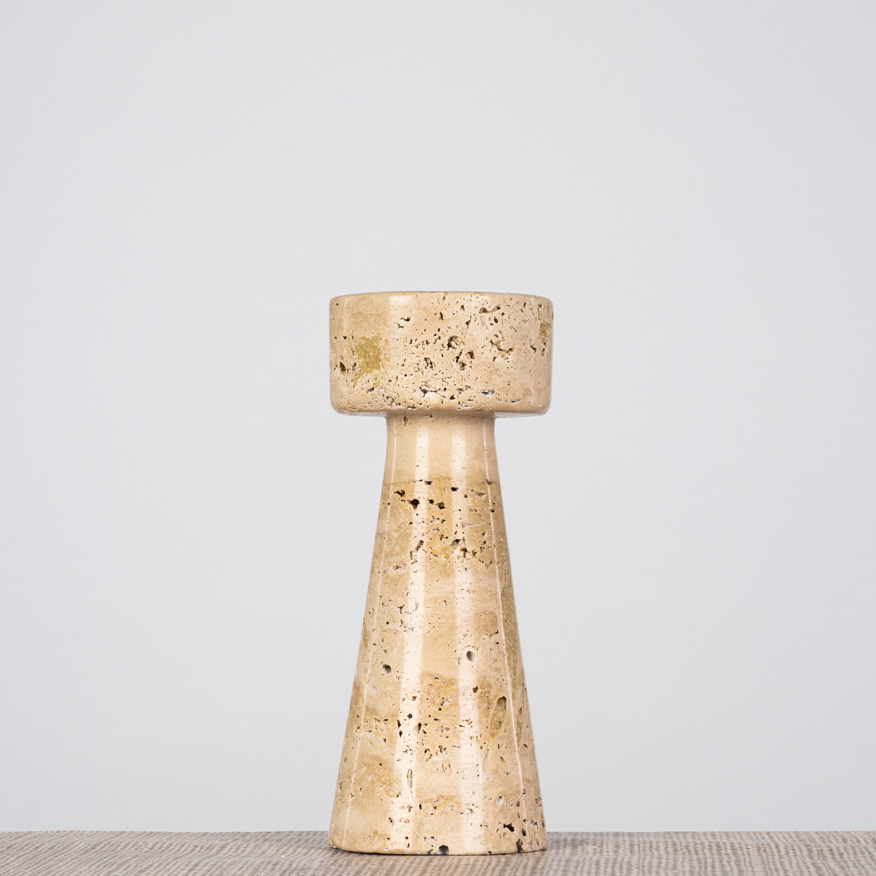 Twinning Sable (Large, Beige) Marble Candle Holder