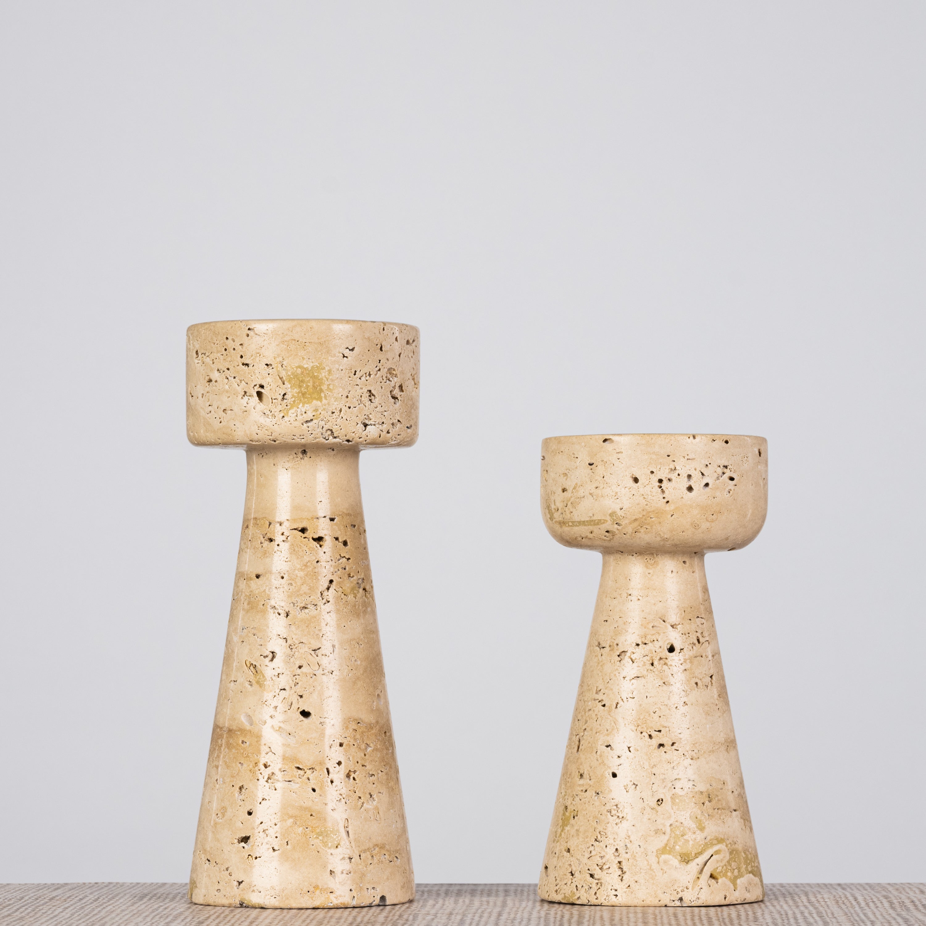 Twinning Sable (Large, Beige) Marble Candle Holder