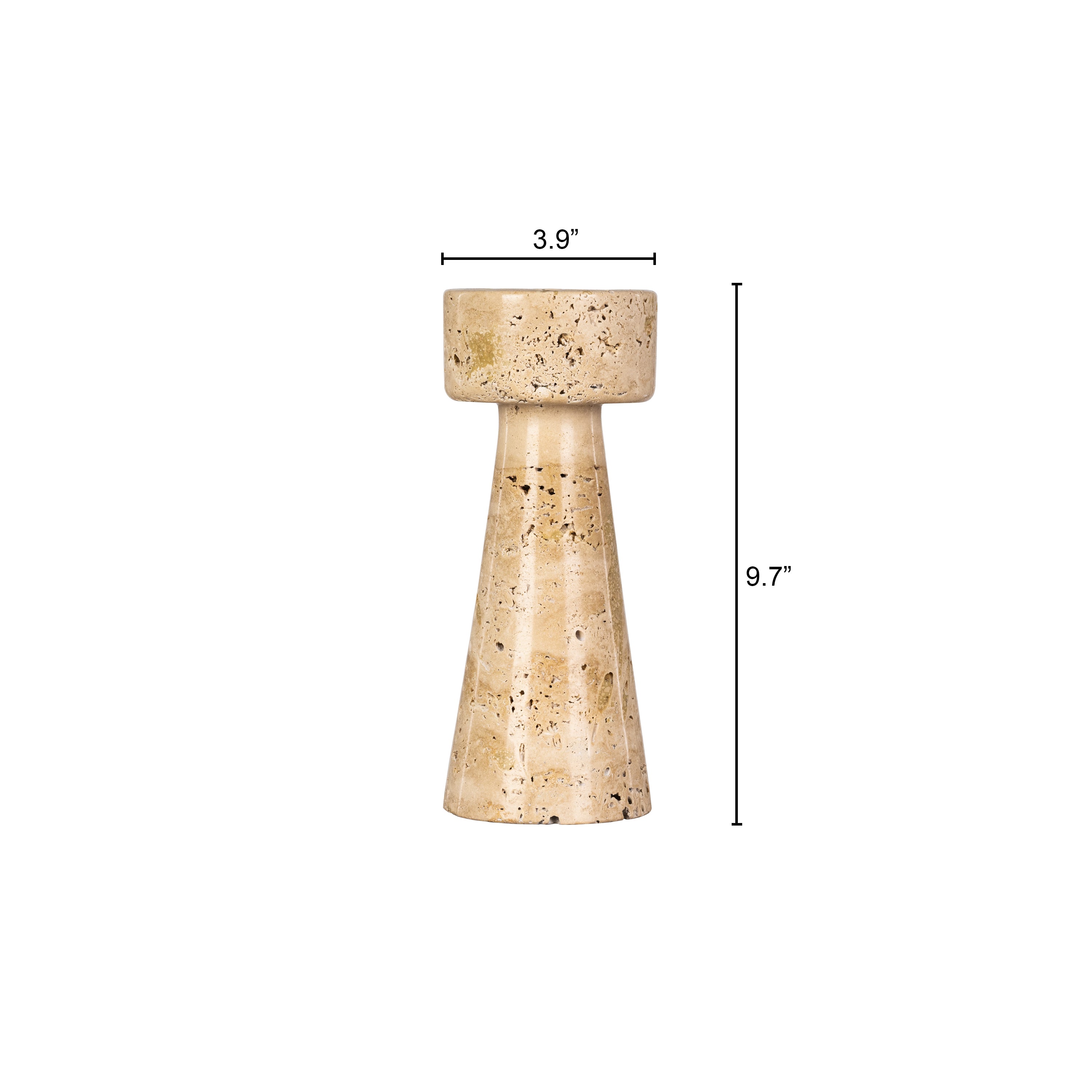 Twinning Sable (Large, Beige) Marble Candle Holder