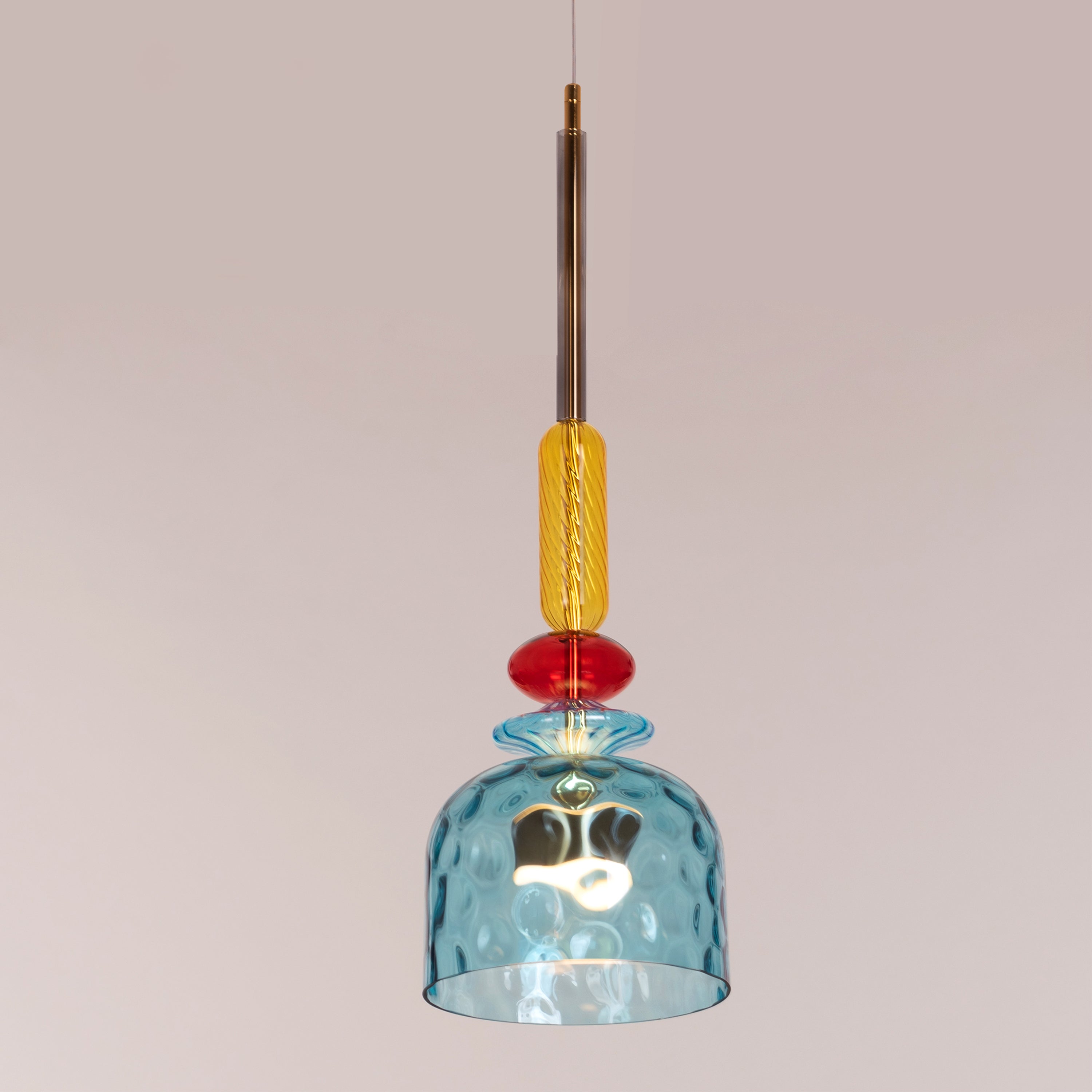 Hawaiian Cocktail (Blue, Built-In LED) Glass Pendant Light