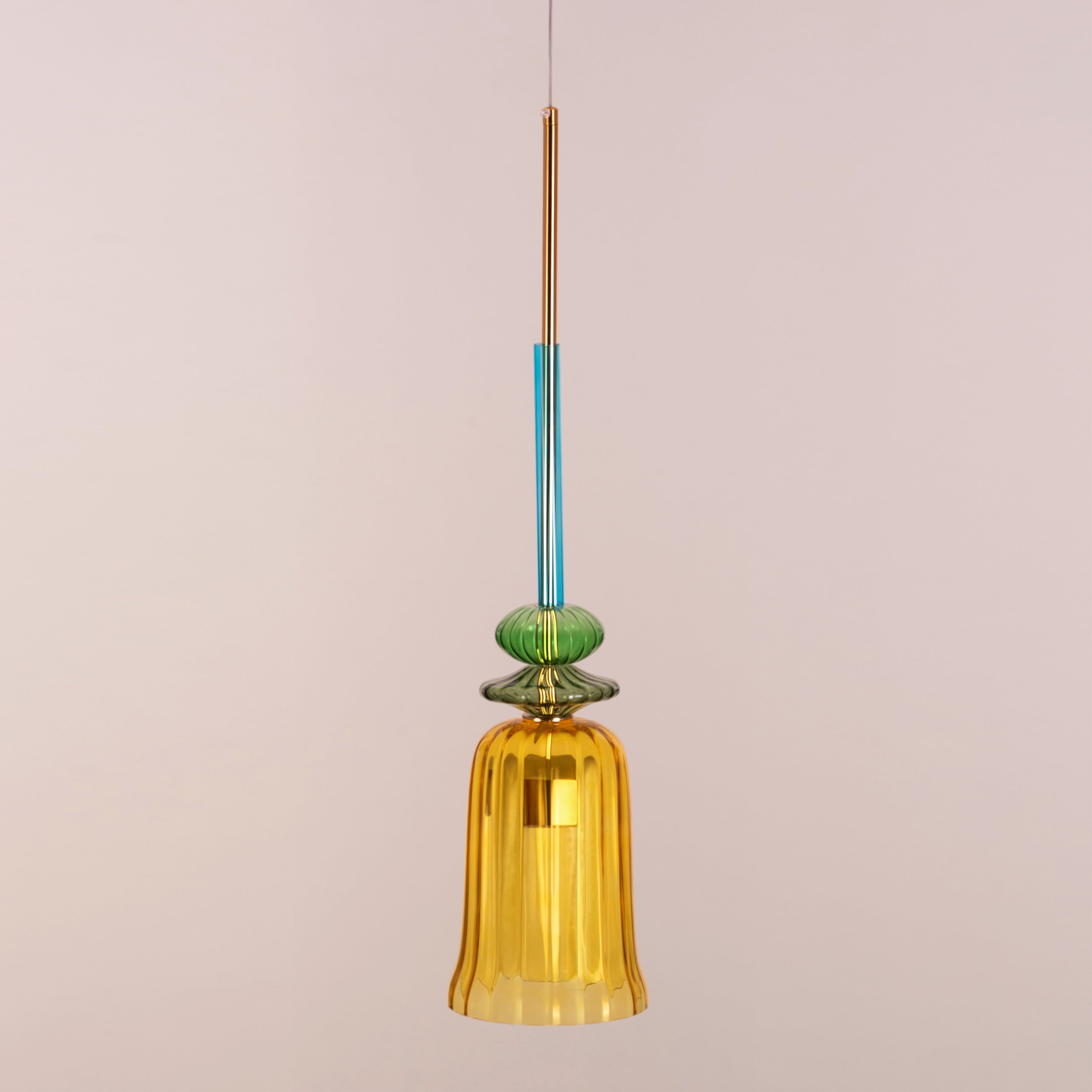 Tropical Treat (Gold, Built-In LED) Glass Pendant Light