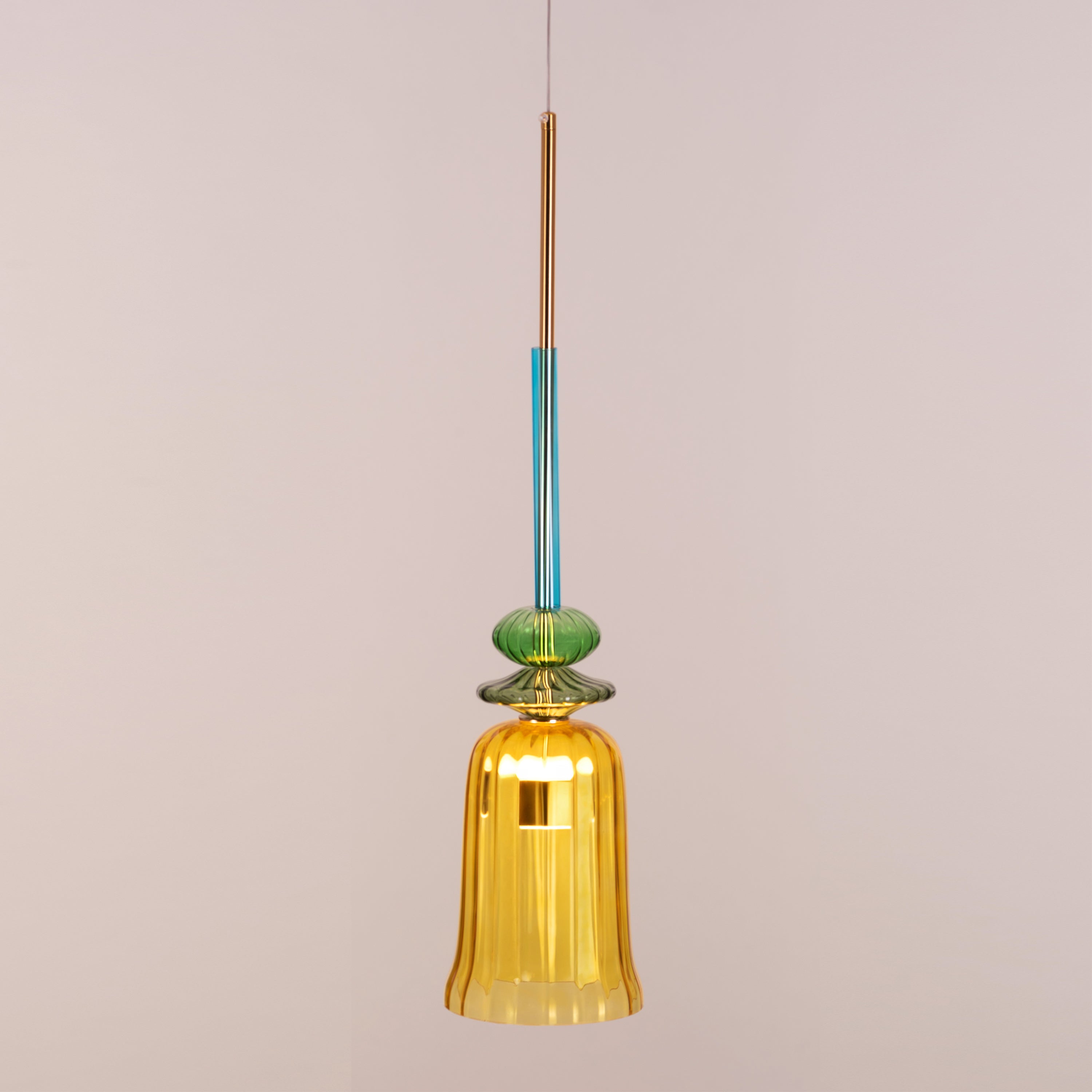 Tropical Treat (Gold, Built-In LED) Glass Pendant Light