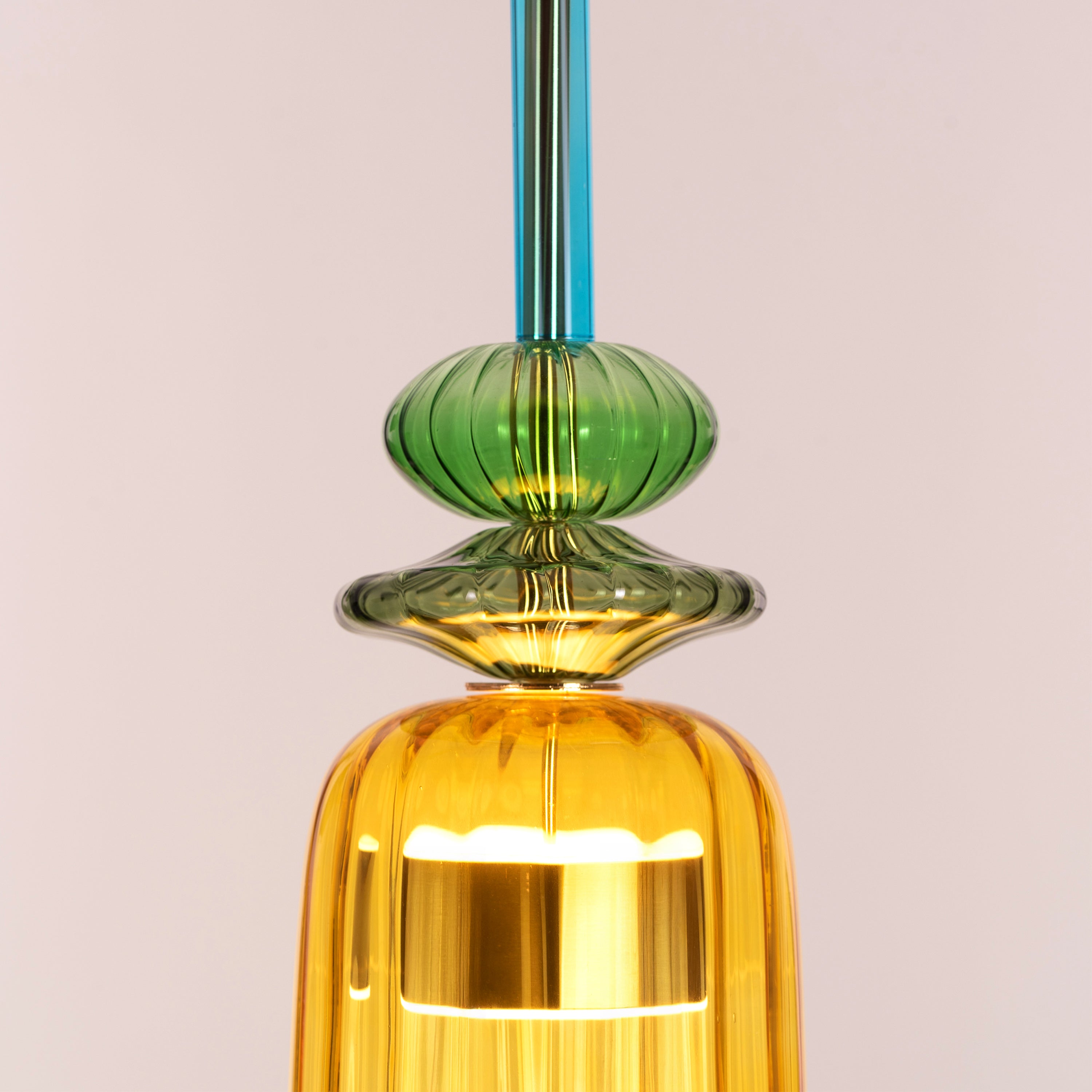 Tropical Treat (Gold, Built-In LED) Glass Pendant Light