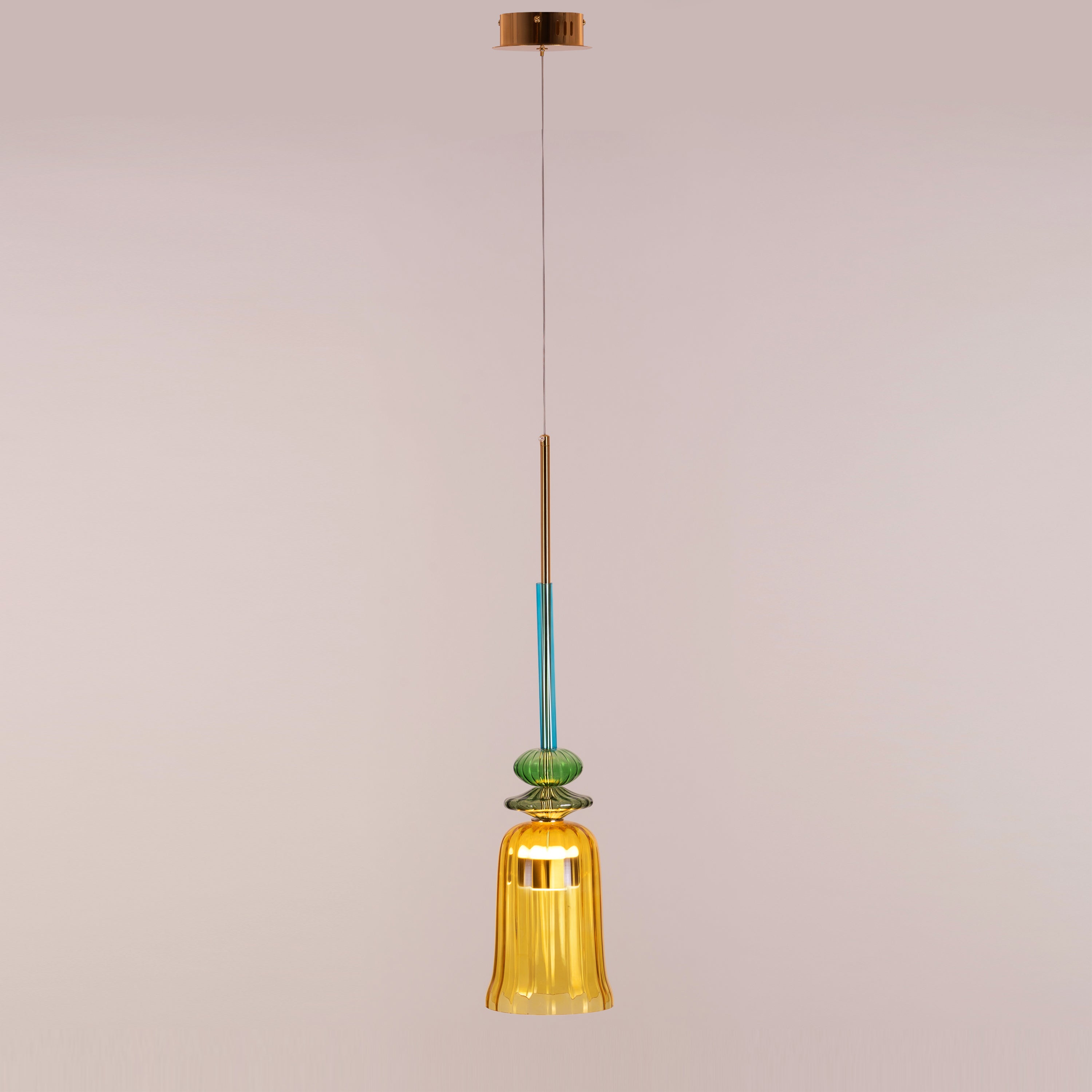 Tropical Treat (Gold, Built-In LED) Glass Pendant Light