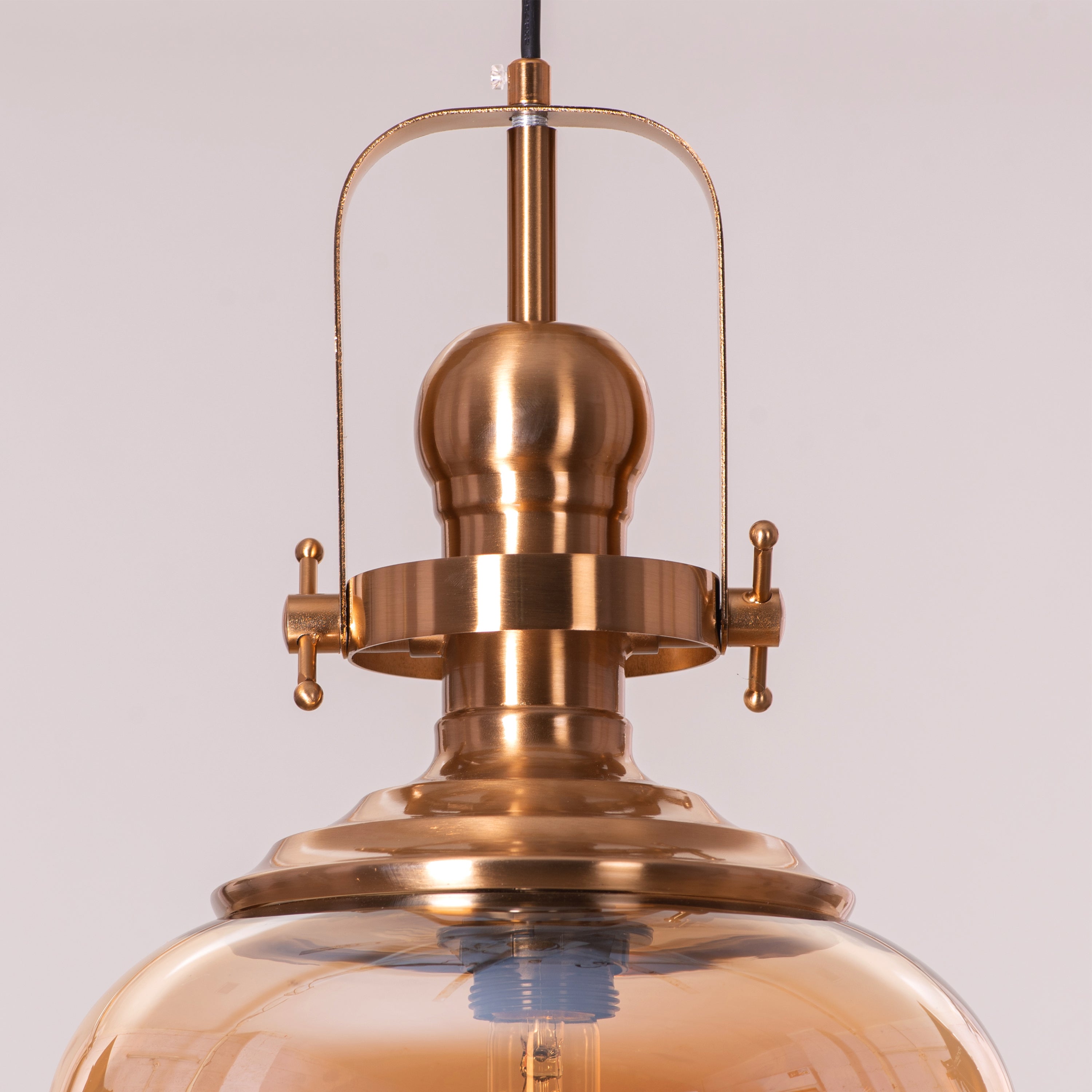 Amber Arcade (Gold, Amber) Clear Glass Pendant Light