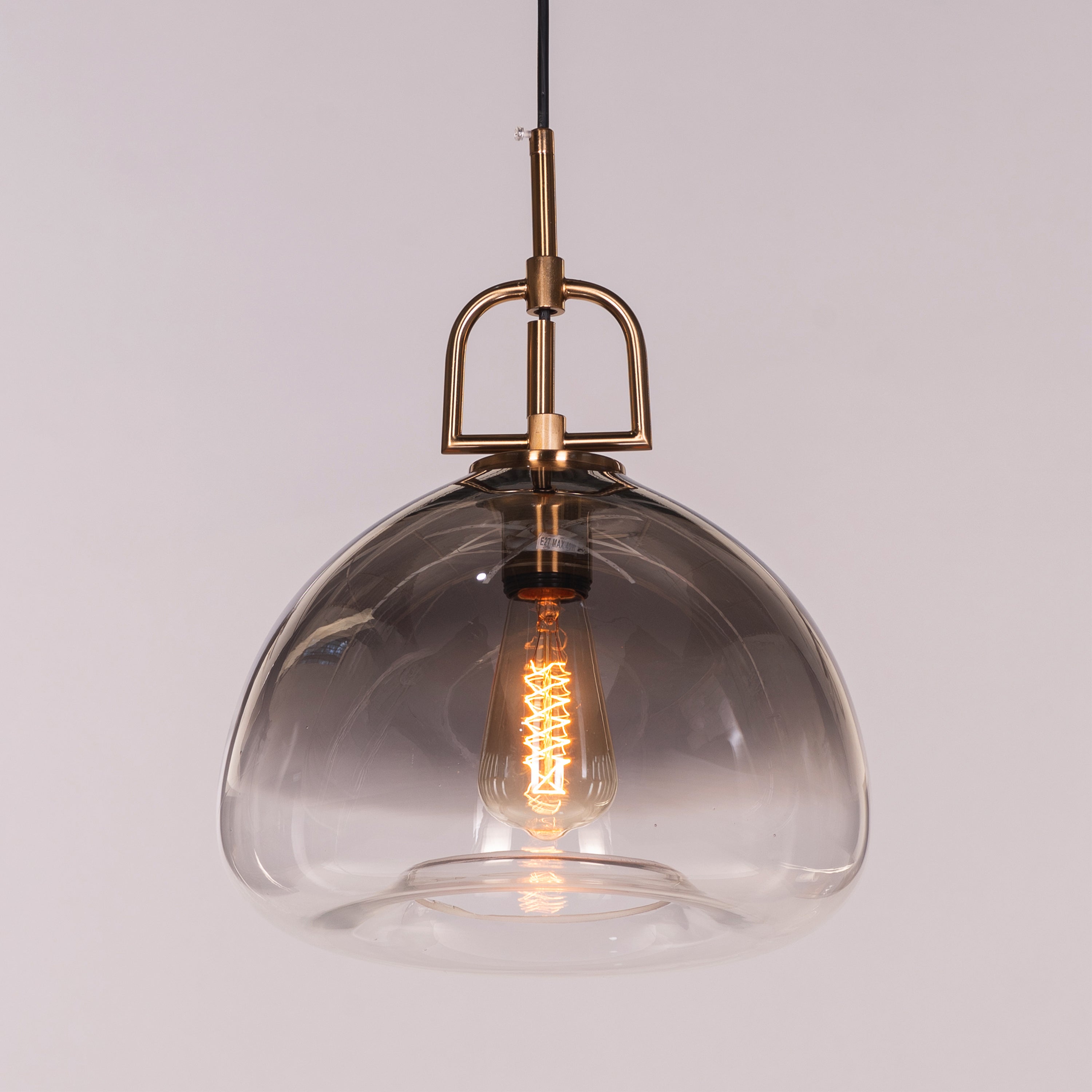 Nightlife (Gold, Smokey Grey) Clear Glass Pendant Light