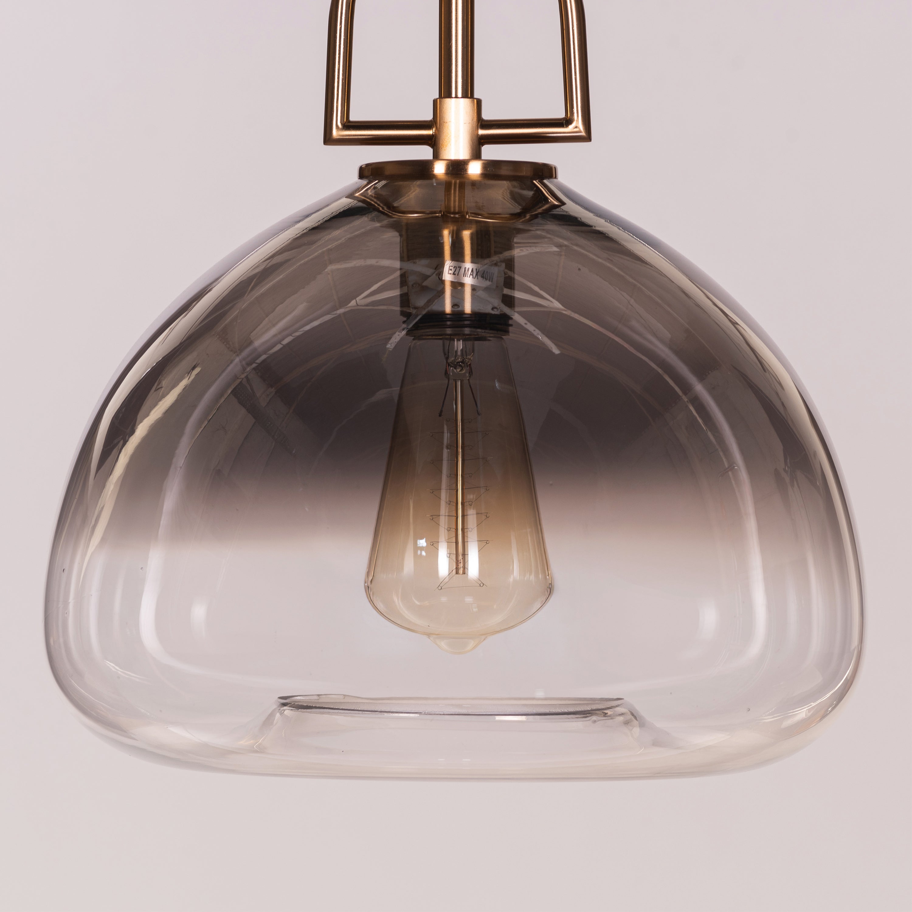 Nightlife (Gold, Smokey Grey) Clear Glass Pendant Light