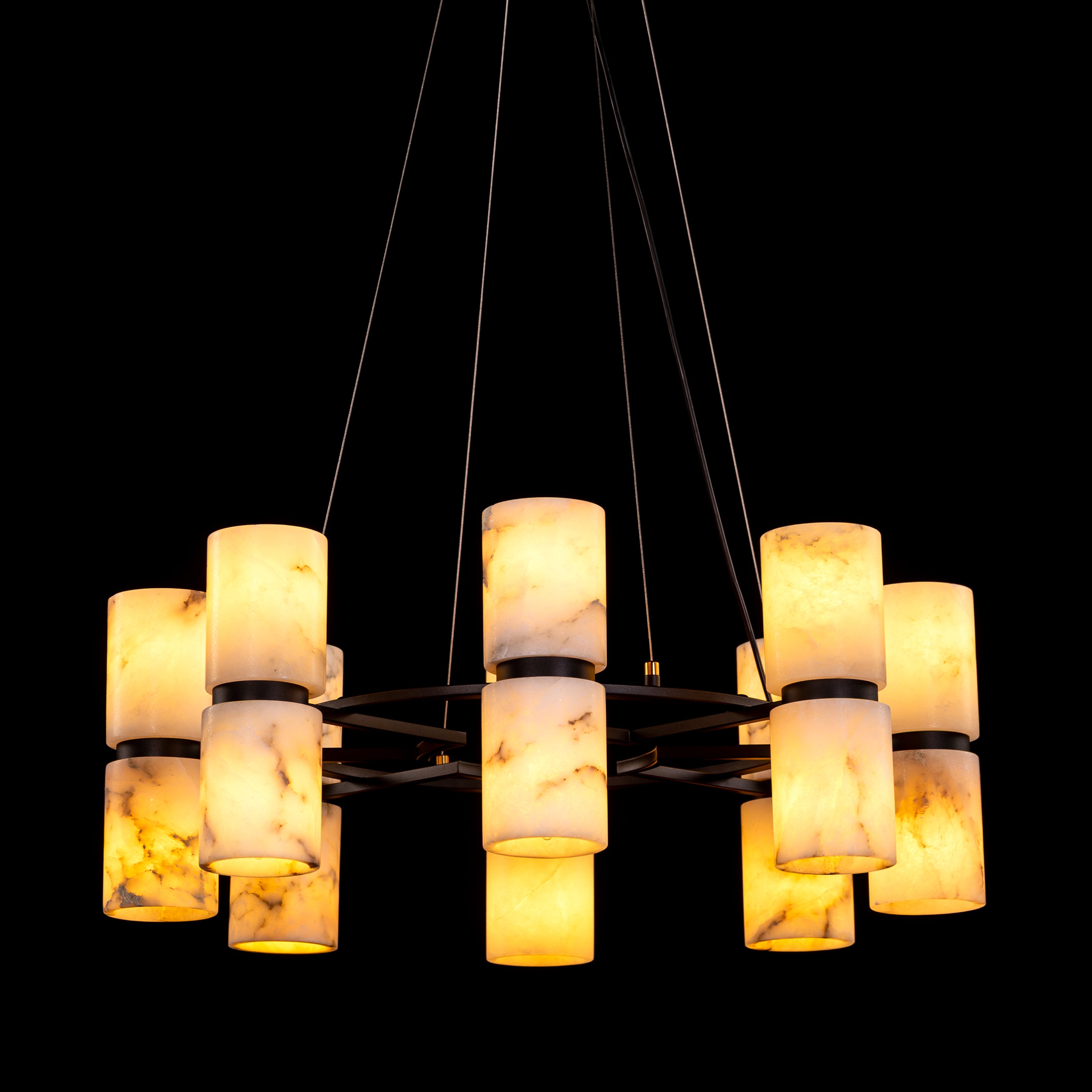 In Another Time (Black) Alabaster Chandelier