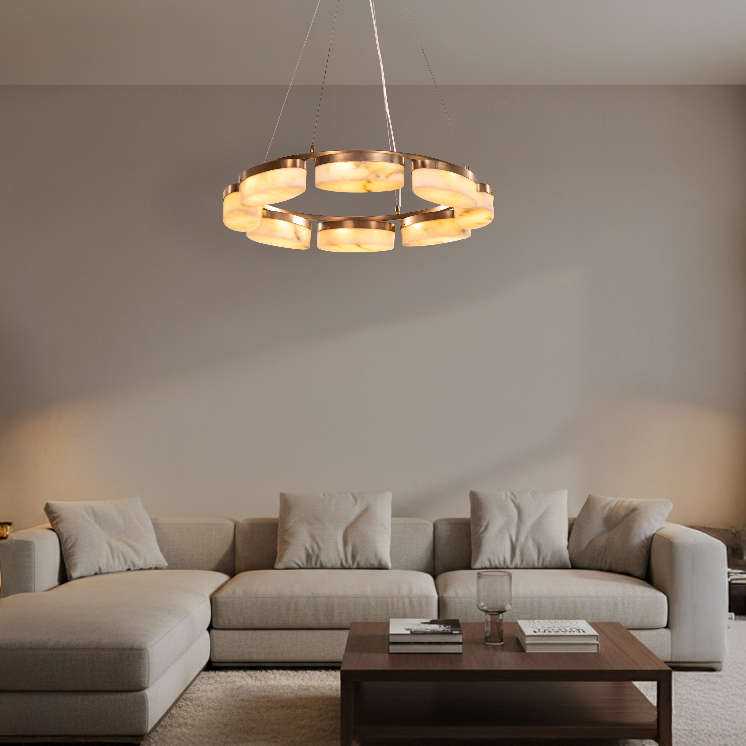 Cherish The Day (Gold) Alabaster Chandelier