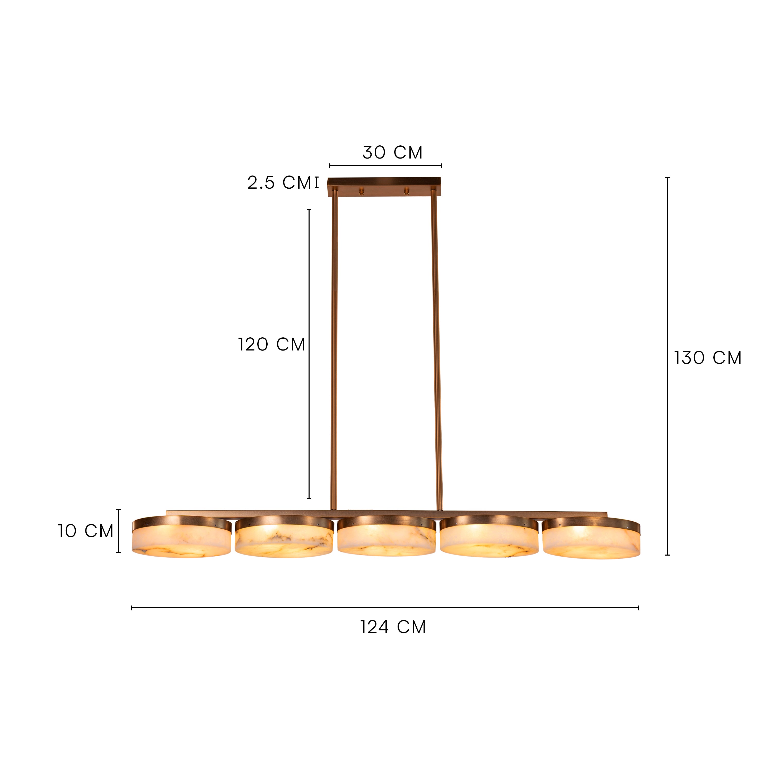 Maureen (Gold) Alabaster Chandelier
