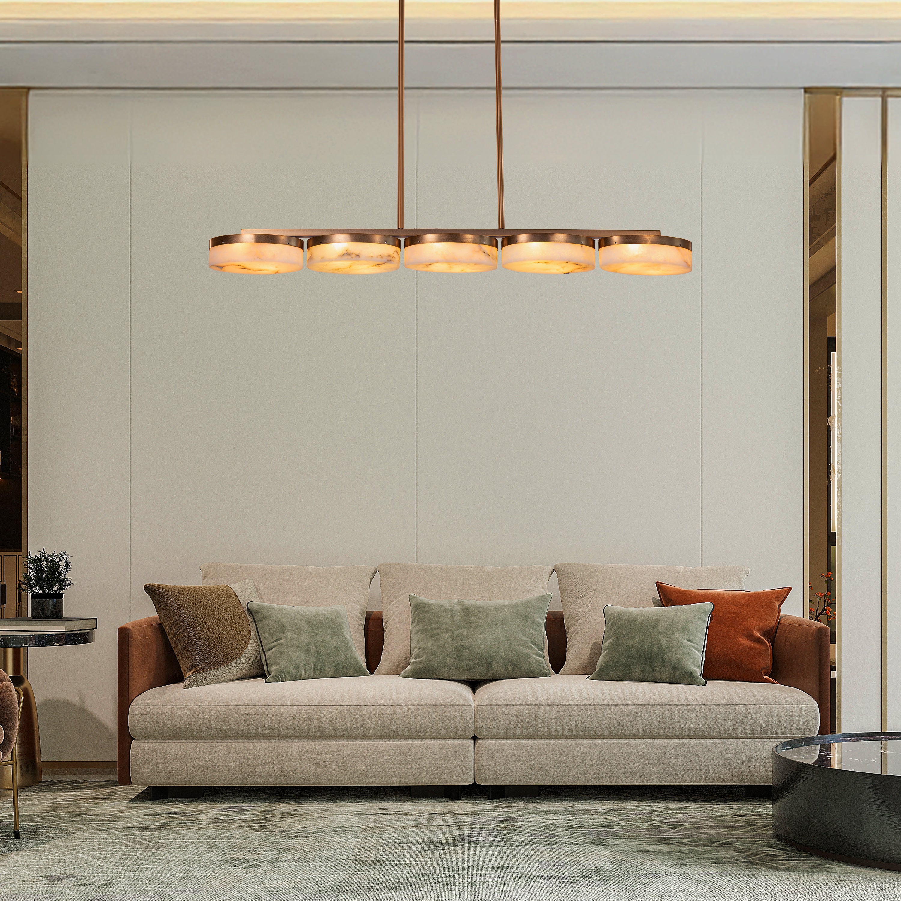 Maureen (Gold) Alabaster Chandelier