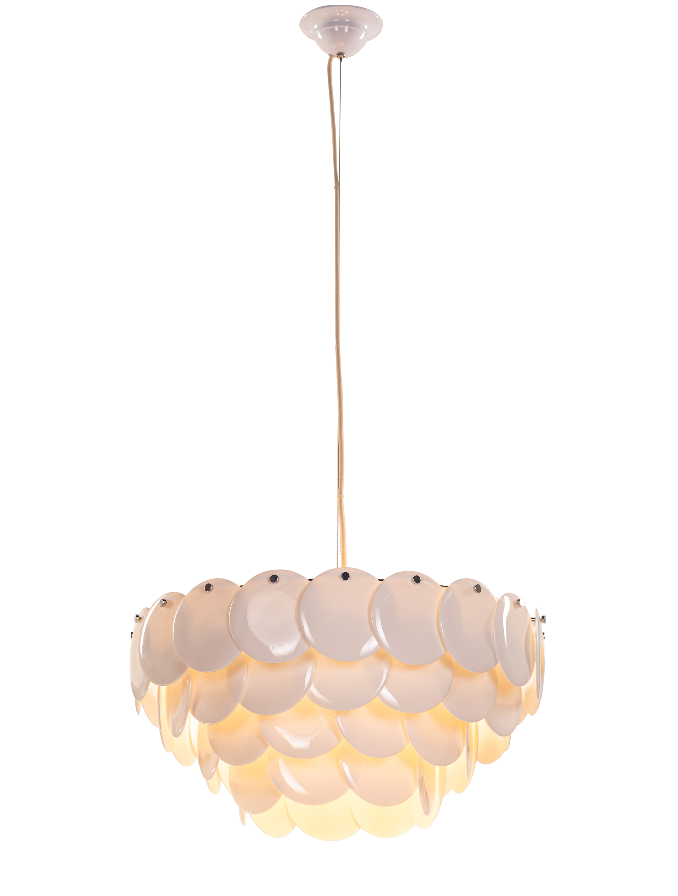 Porcelain Sail (Chrome, White) Ceramic Chandelier
