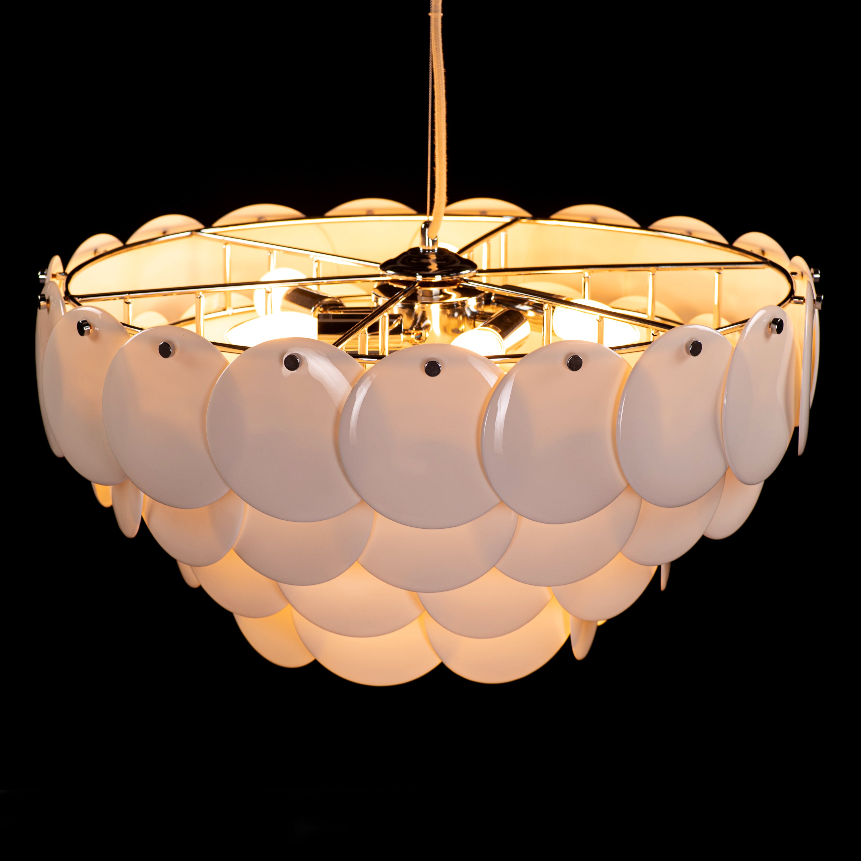 Porcelain Sail (Chrome, White) Ceramic Chandelier