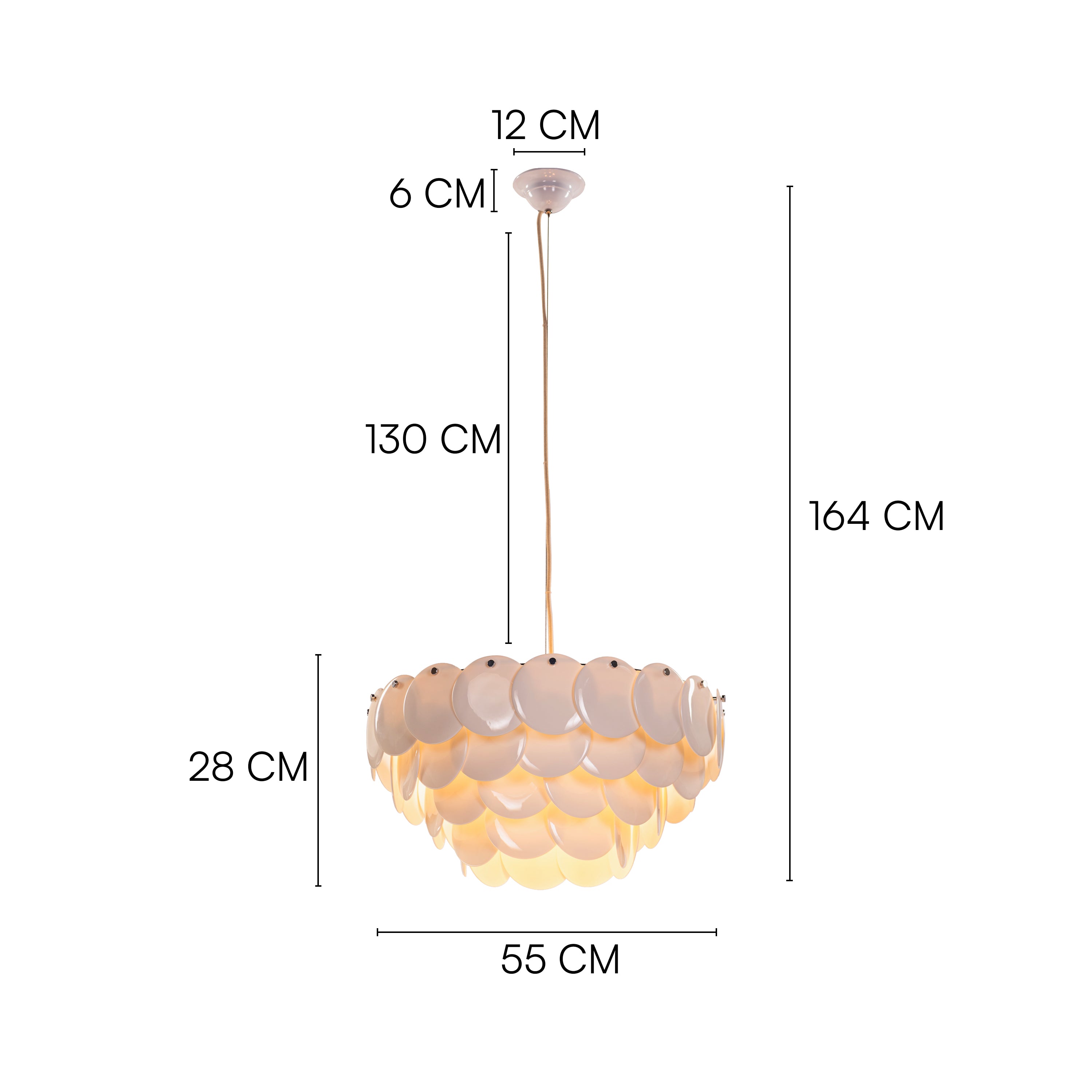 Porcelain Sail (Chrome, White) Ceramic Chandelier