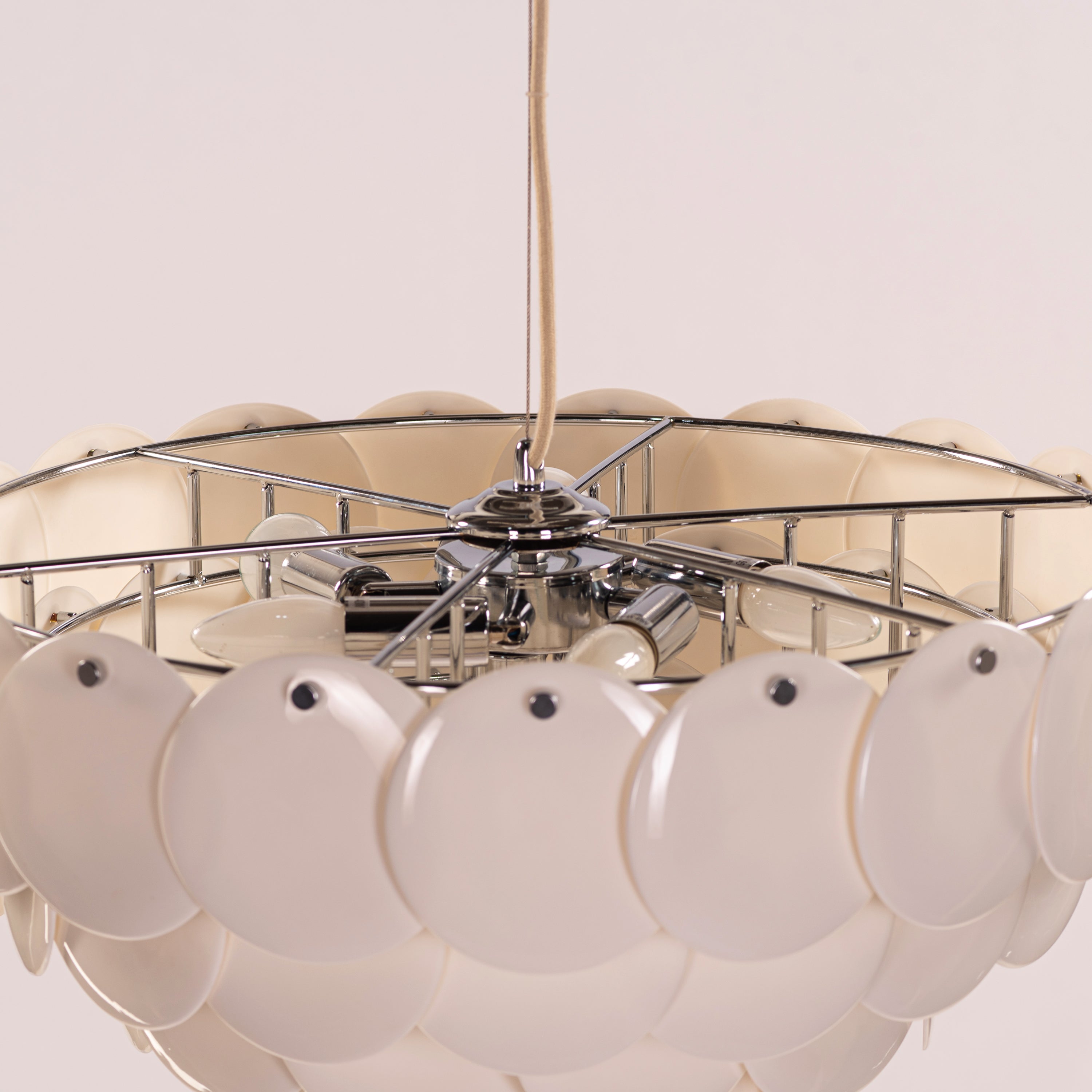 Porcelain Sail (Chrome, White) Ceramic Chandelier