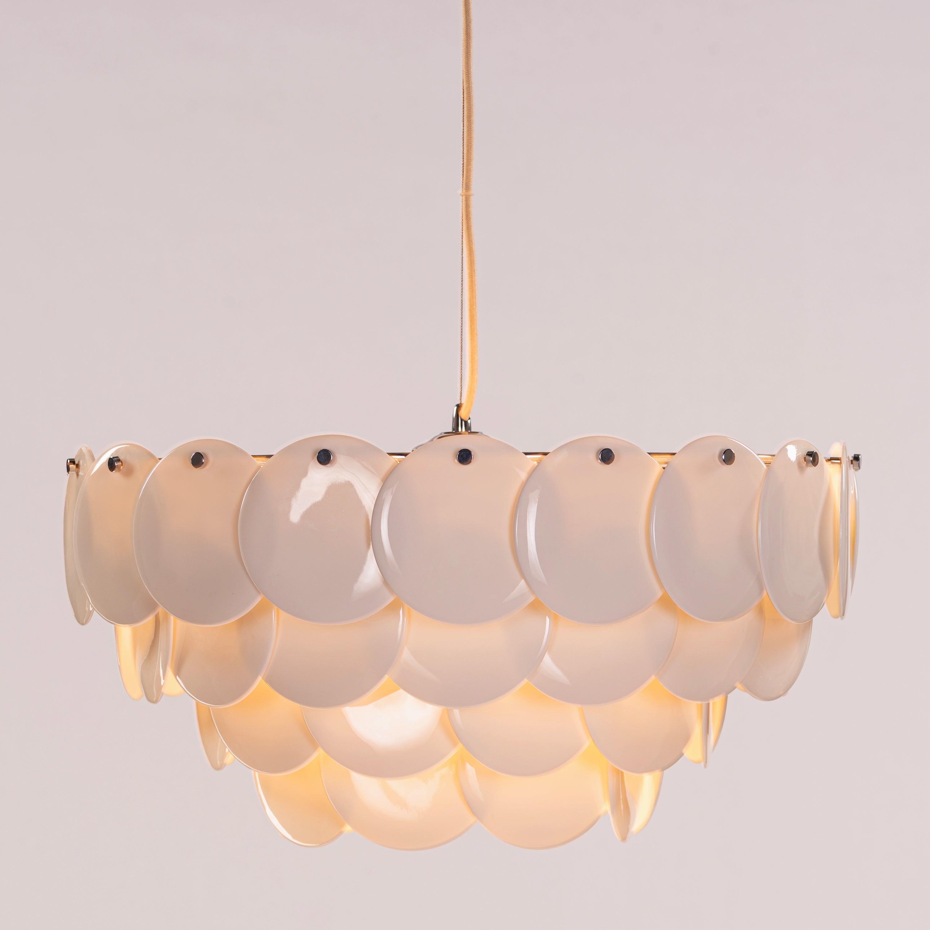 Porcelain Sail (Chrome, White) Ceramic Chandelier