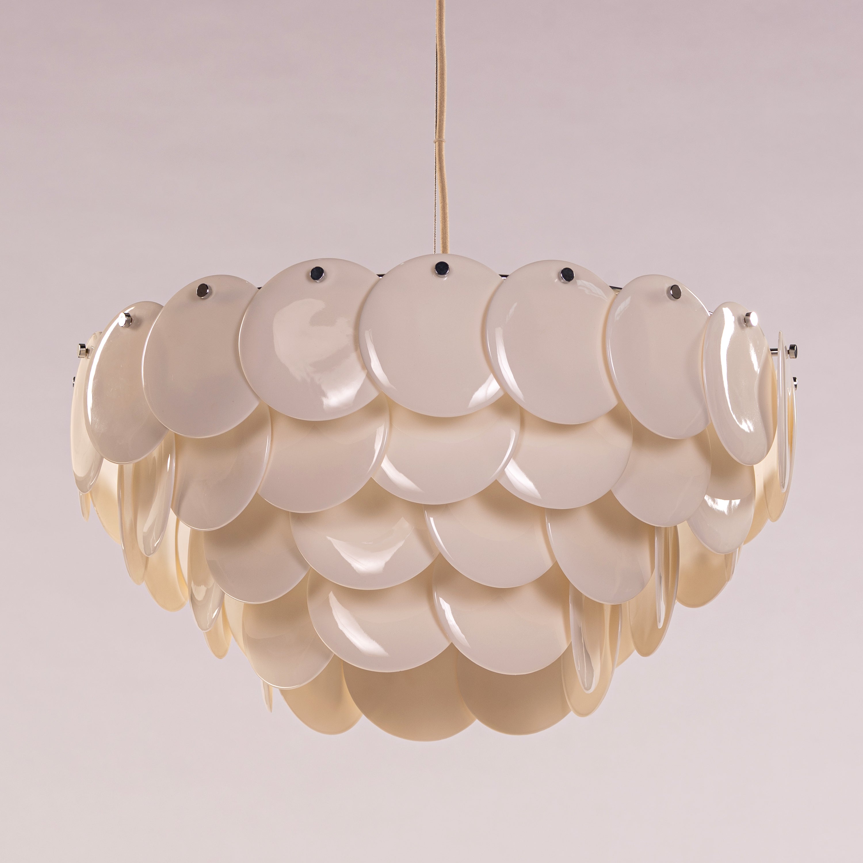 Porcelain Sail (Chrome, White) Ceramic Chandelier